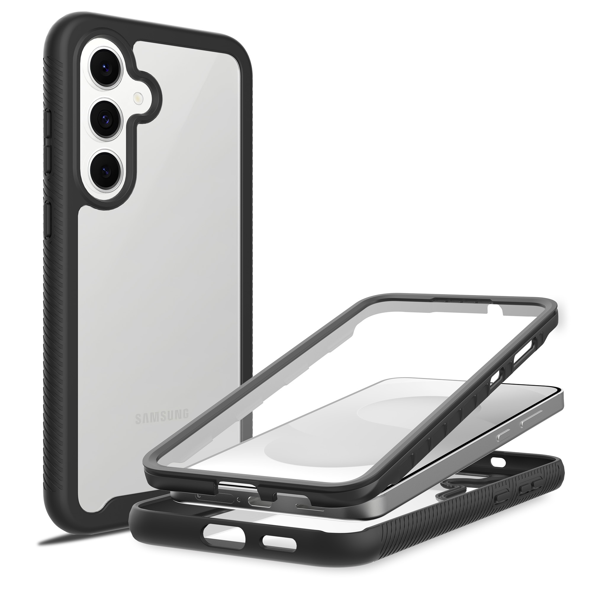 Samsung Galaxy S25 FE Full Protection Case Schwarz/Durchsichtig