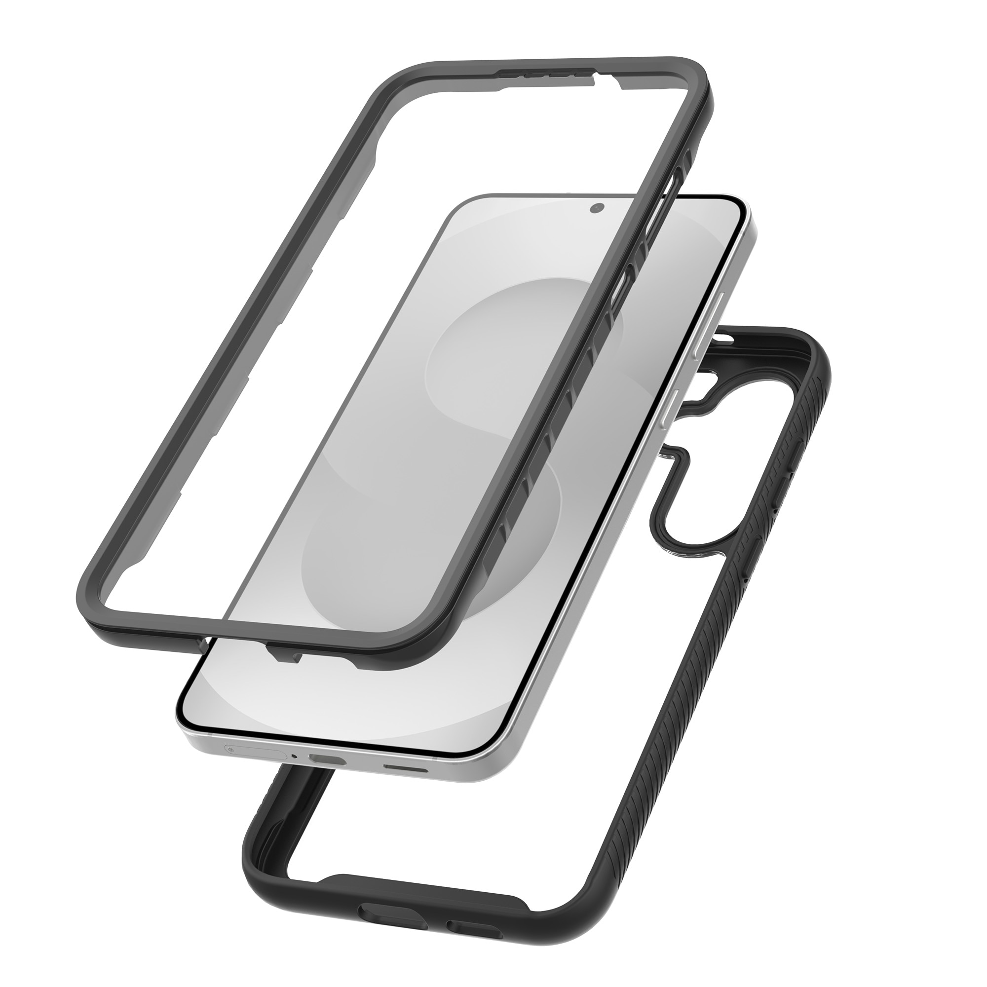 Samsung Galaxy S25 FE Full Protection Case Schwarz/Durchsichtig
