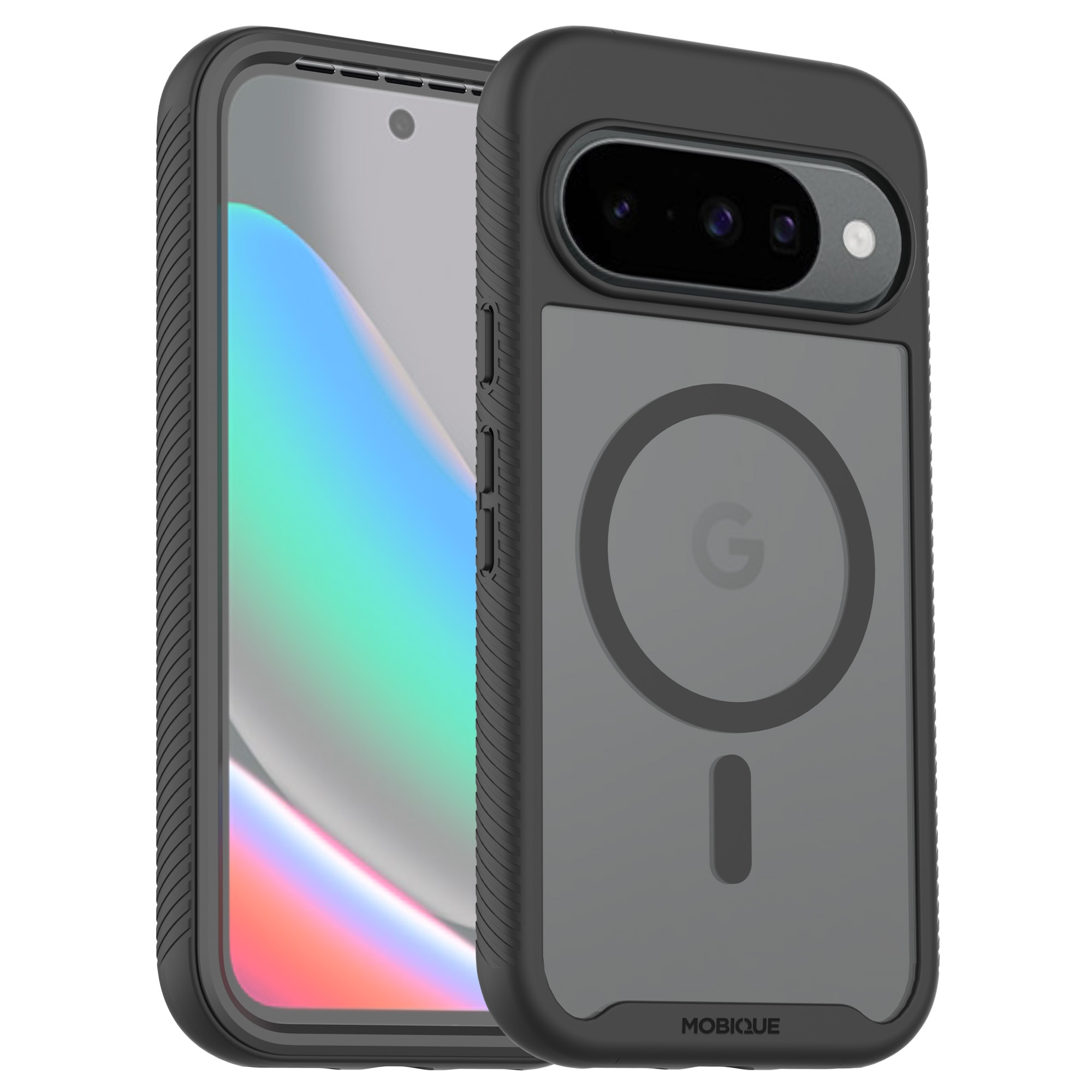 Google Pixel 10 Full Protection Magnetic Case Schwarz/Durchsichtig