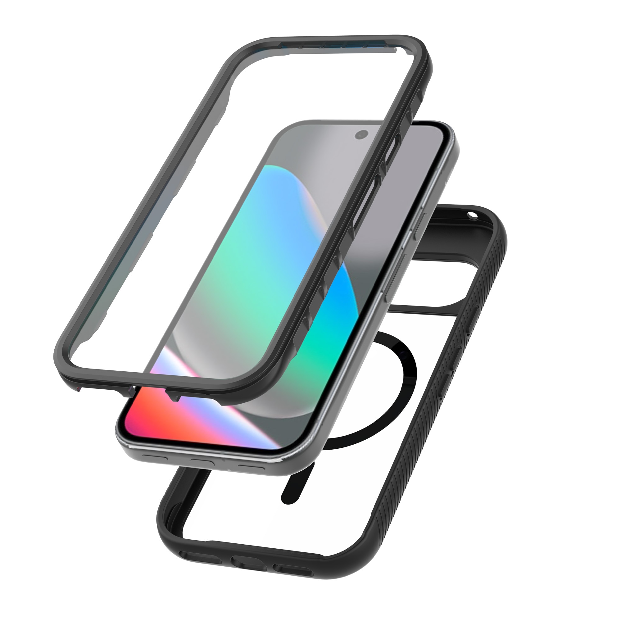 Google Pixel 10 Full Protection Magnetic Case Schwarz/Durchsichtig