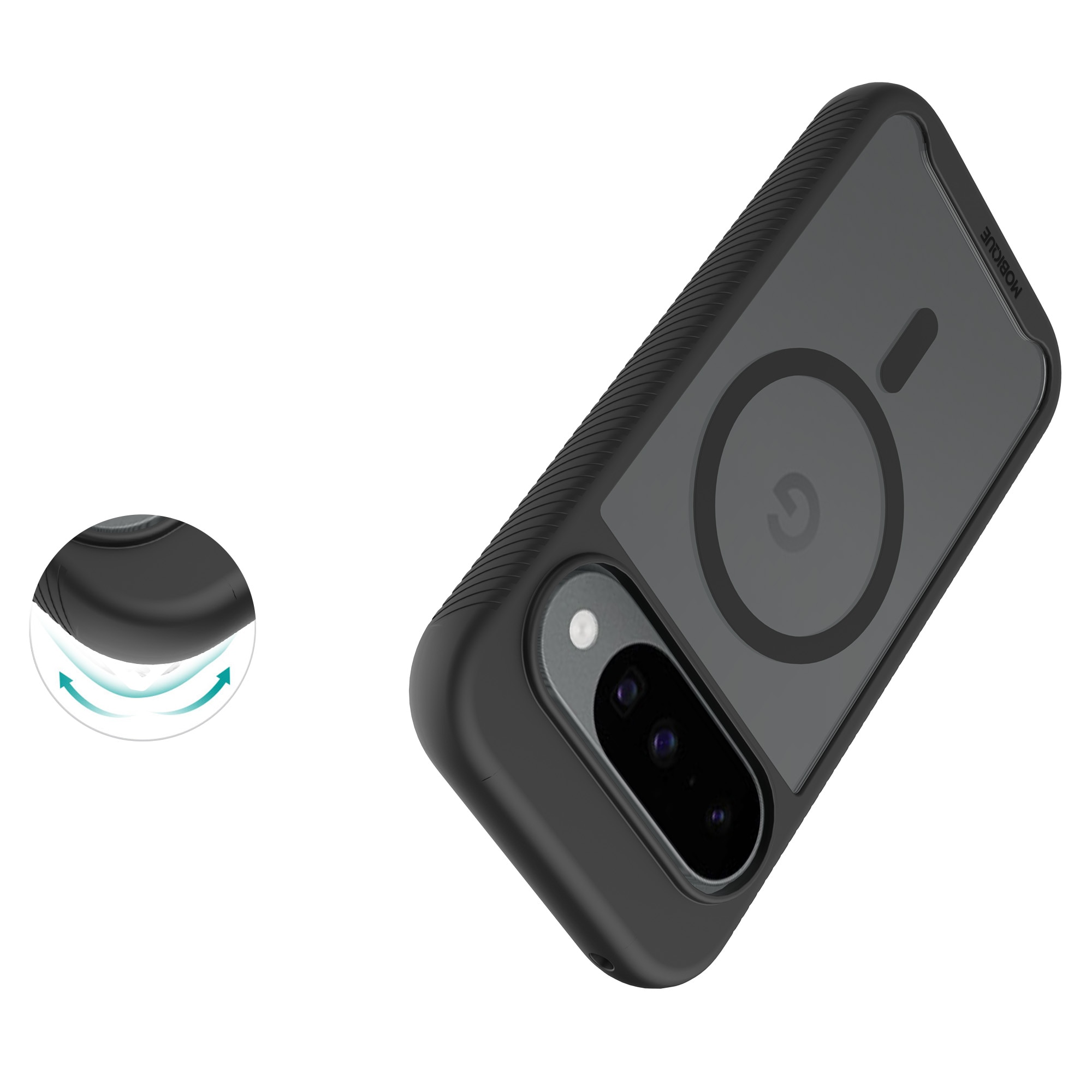 Google Pixel 10 Full Protection Magnetic Case Schwarz/Durchsichtig