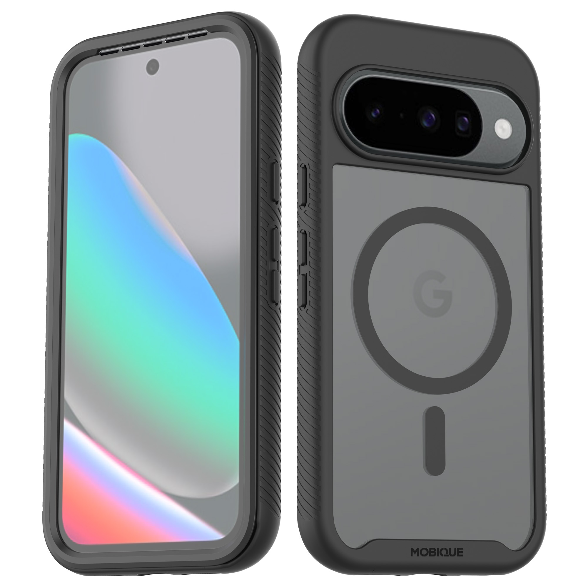 Google Pixel 10 Full Protection Magnetic Case Schwarz/Durchsichtig