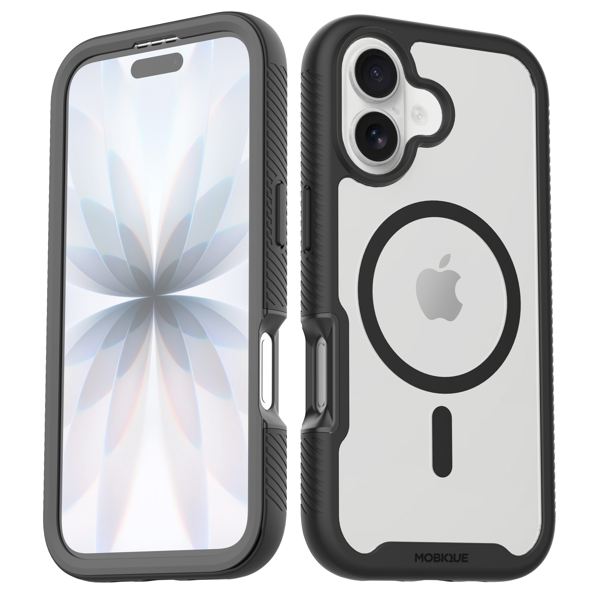 iPhone 17 Full Protection Magnetic Case Schwarz/Durchsichtig