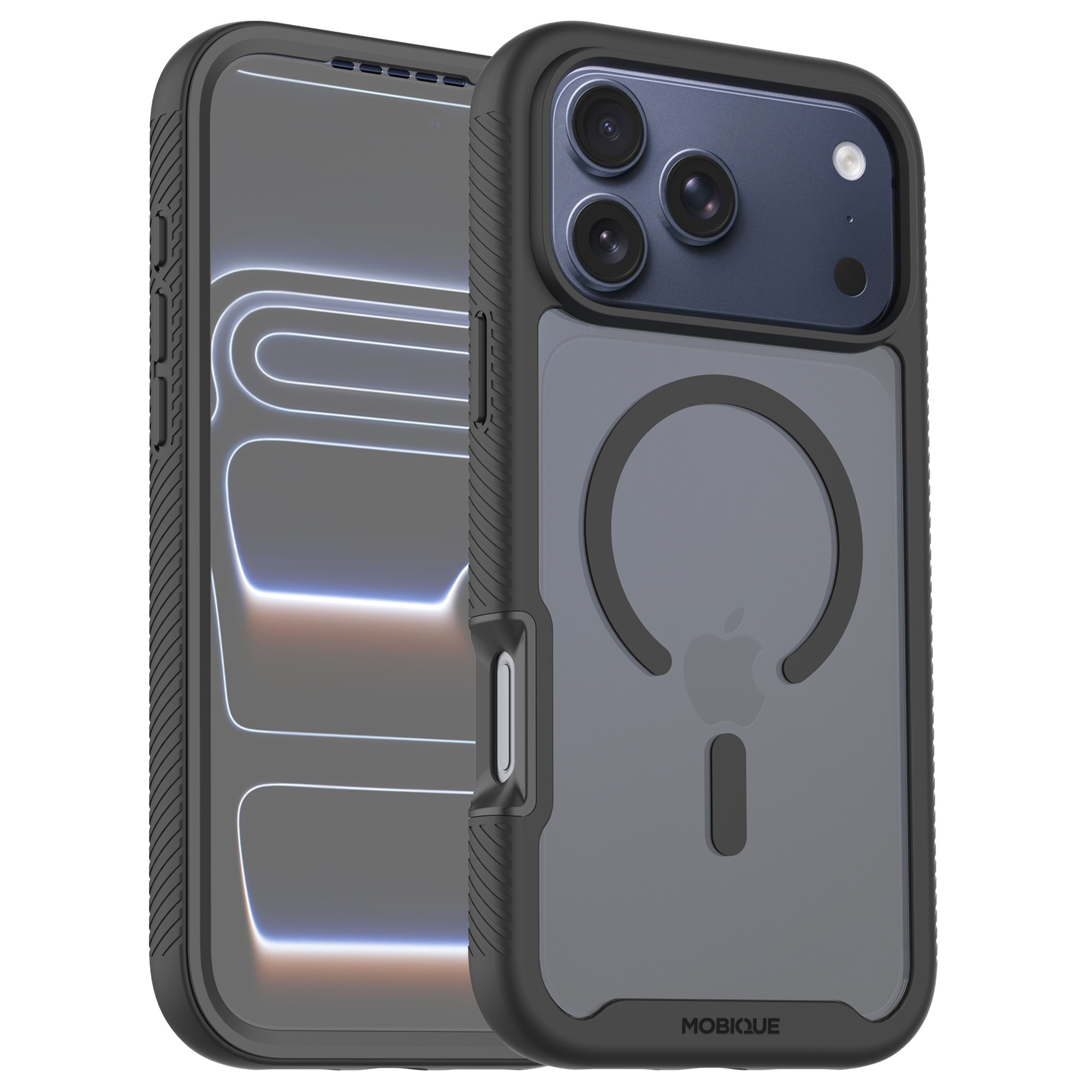 iPhone 17 Pro Full Protection Magnetic Case Schwarz/Durchsichtig