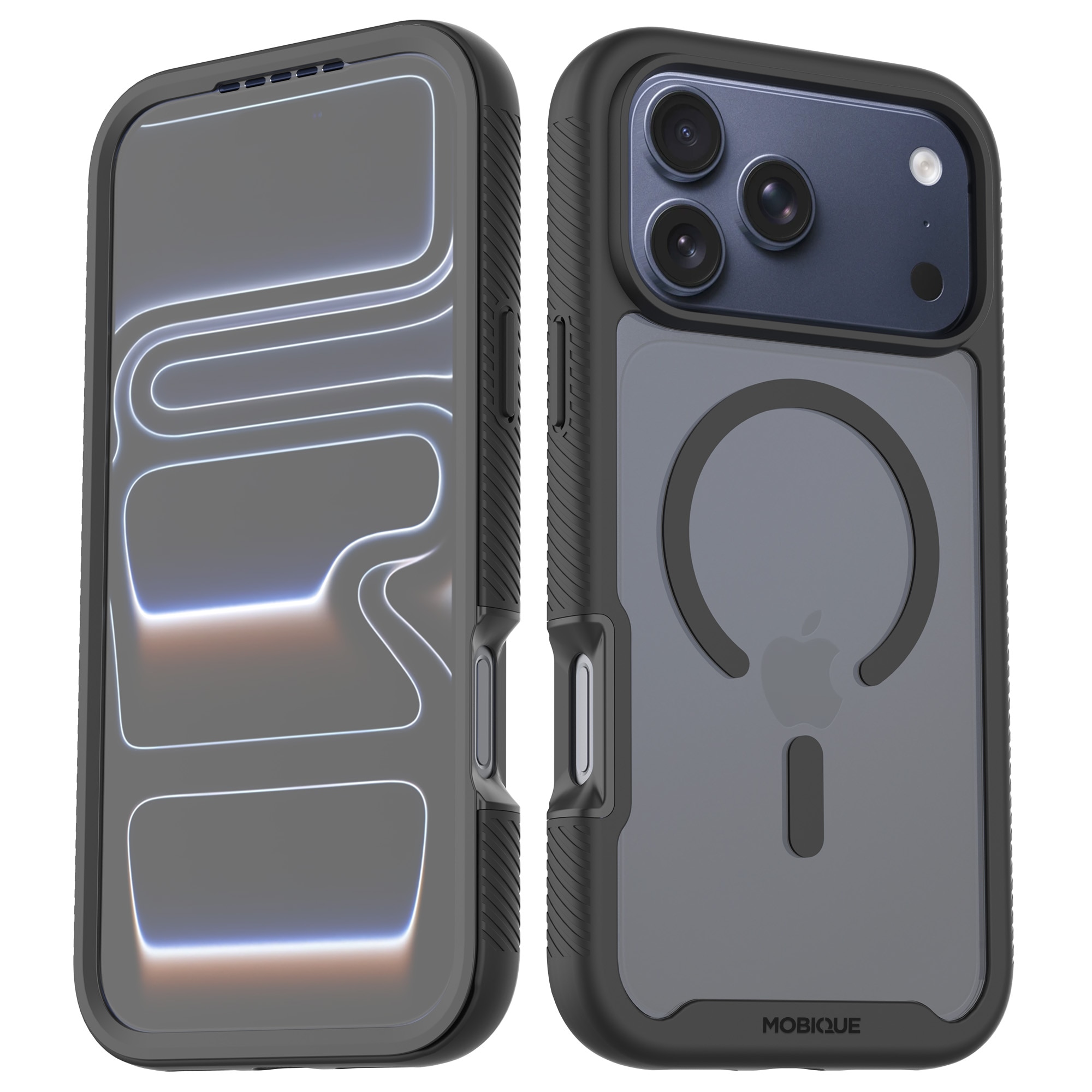 iPhone 17 Pro Full Protection Magnetic Case Schwarz/Durchsichtig