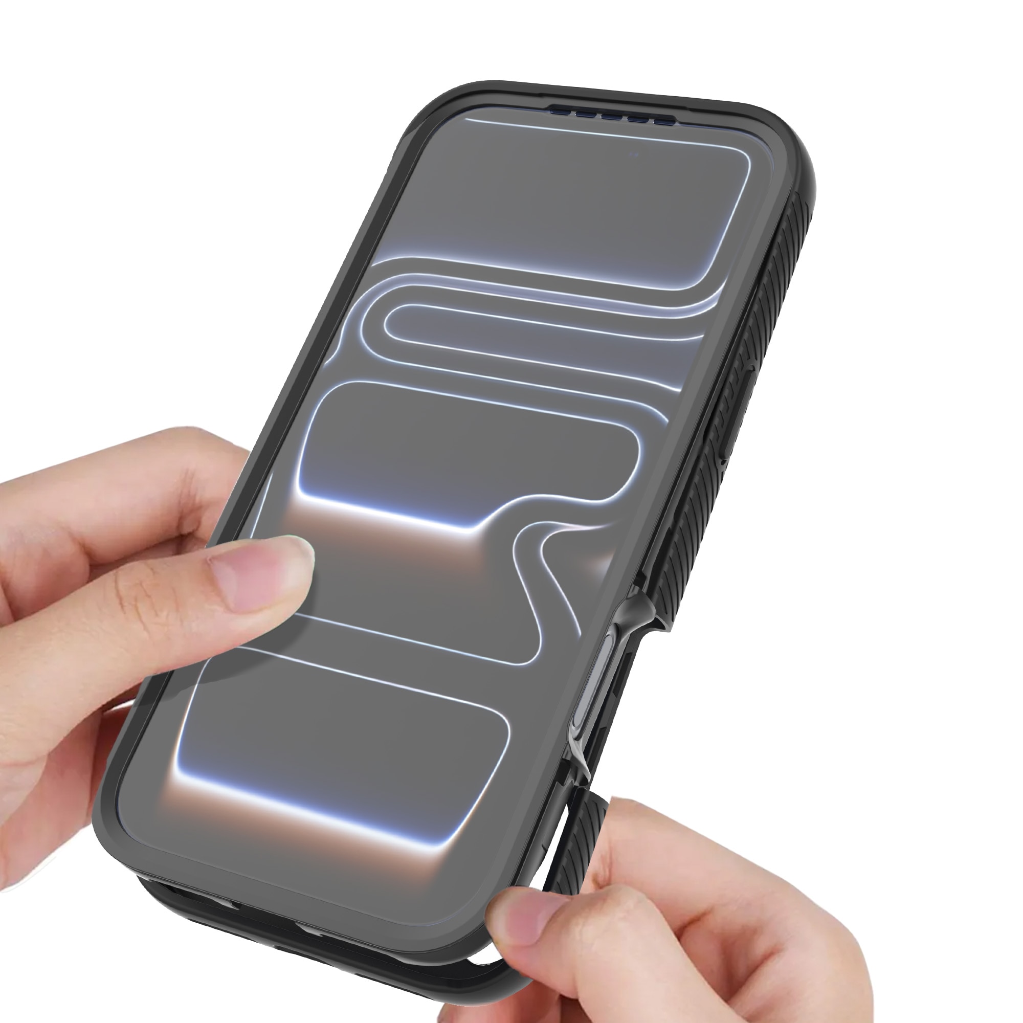 iPhone 17 Pro Full Protection Magnetic Case Schwarz/Durchsichtig