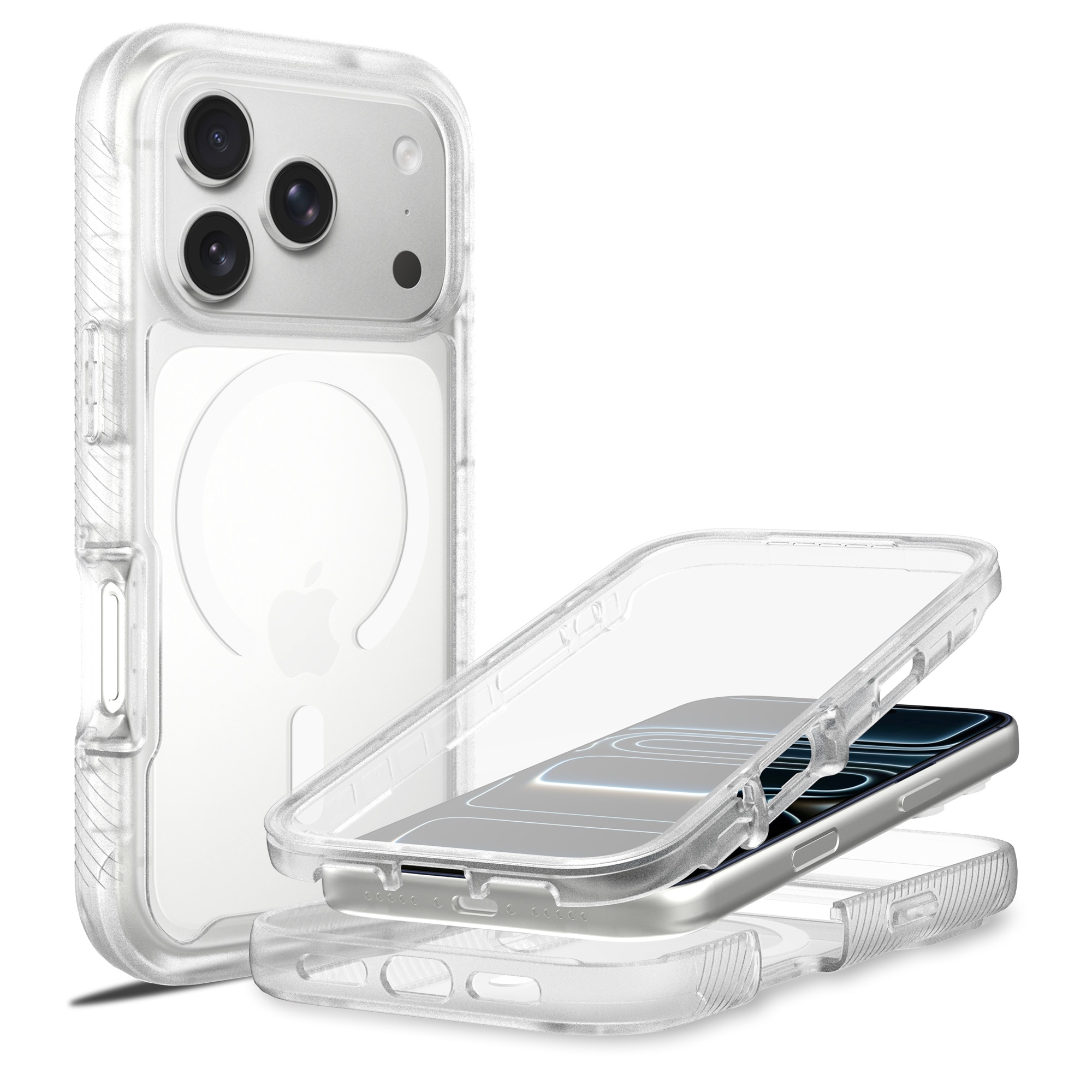 iPhone 17 Pro Full Protection Magnetic Case Transparent