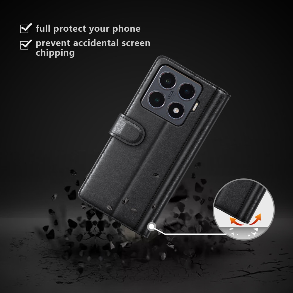 Xiaomi 15T Echtlederhülle Schwarz