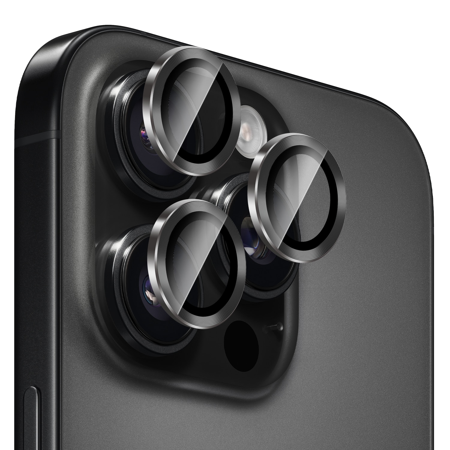 Linsenschutz Metall iPhone 14 Pro Max, Schwarz