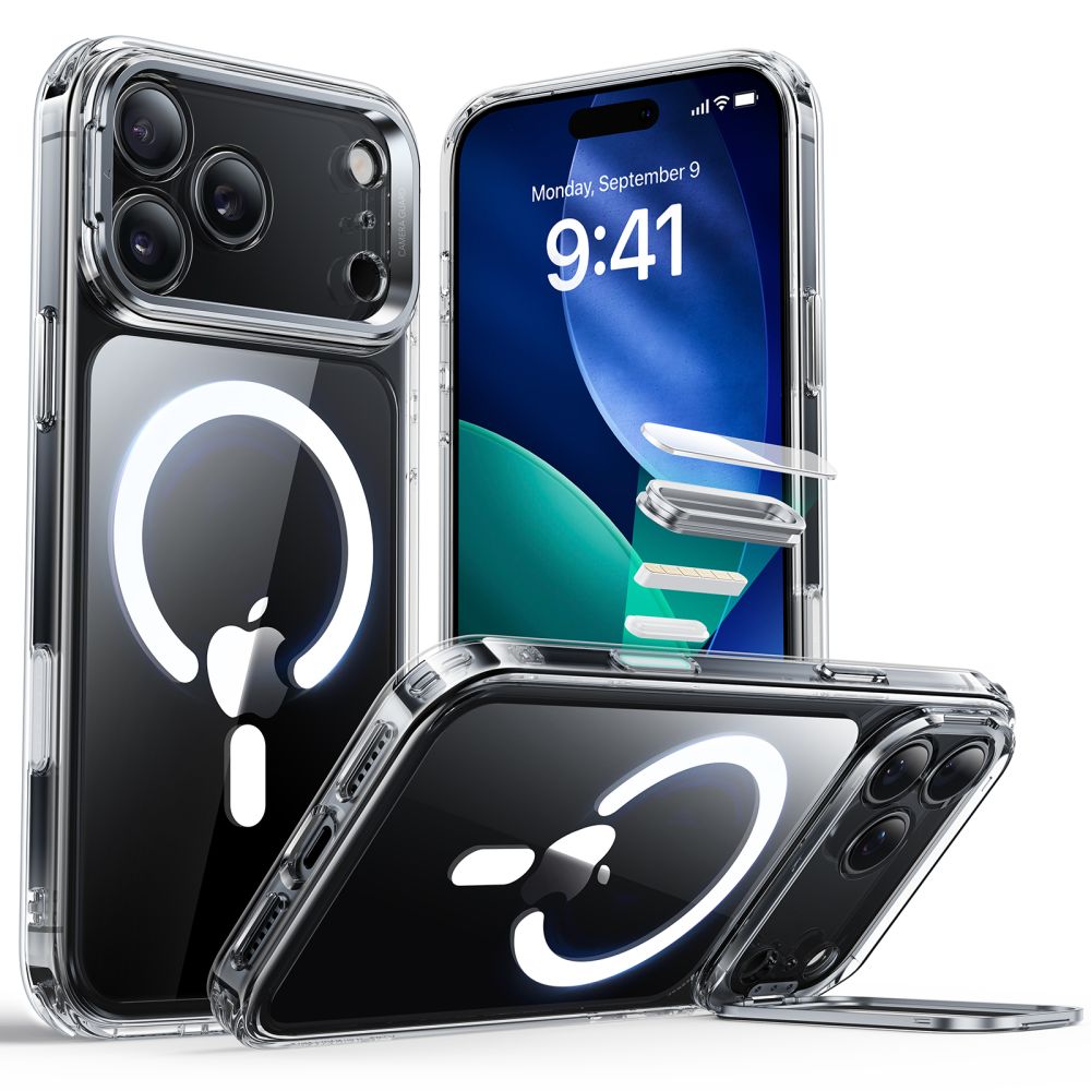Classic Kickstand HaloLock MagSafe iPhone 17 Pro Max Transparent