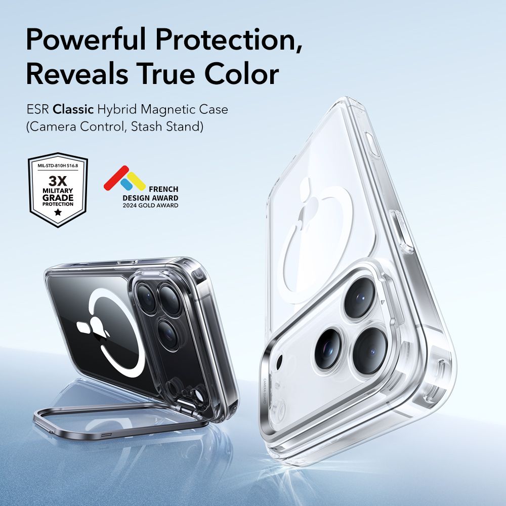 Classic Kickstand HaloLock MagSafe iPhone 17 Pro Max Transparent