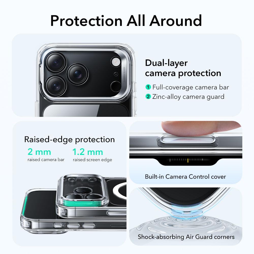 Classic Kickstand HaloLock MagSafe iPhone 17 Pro Max Transparent