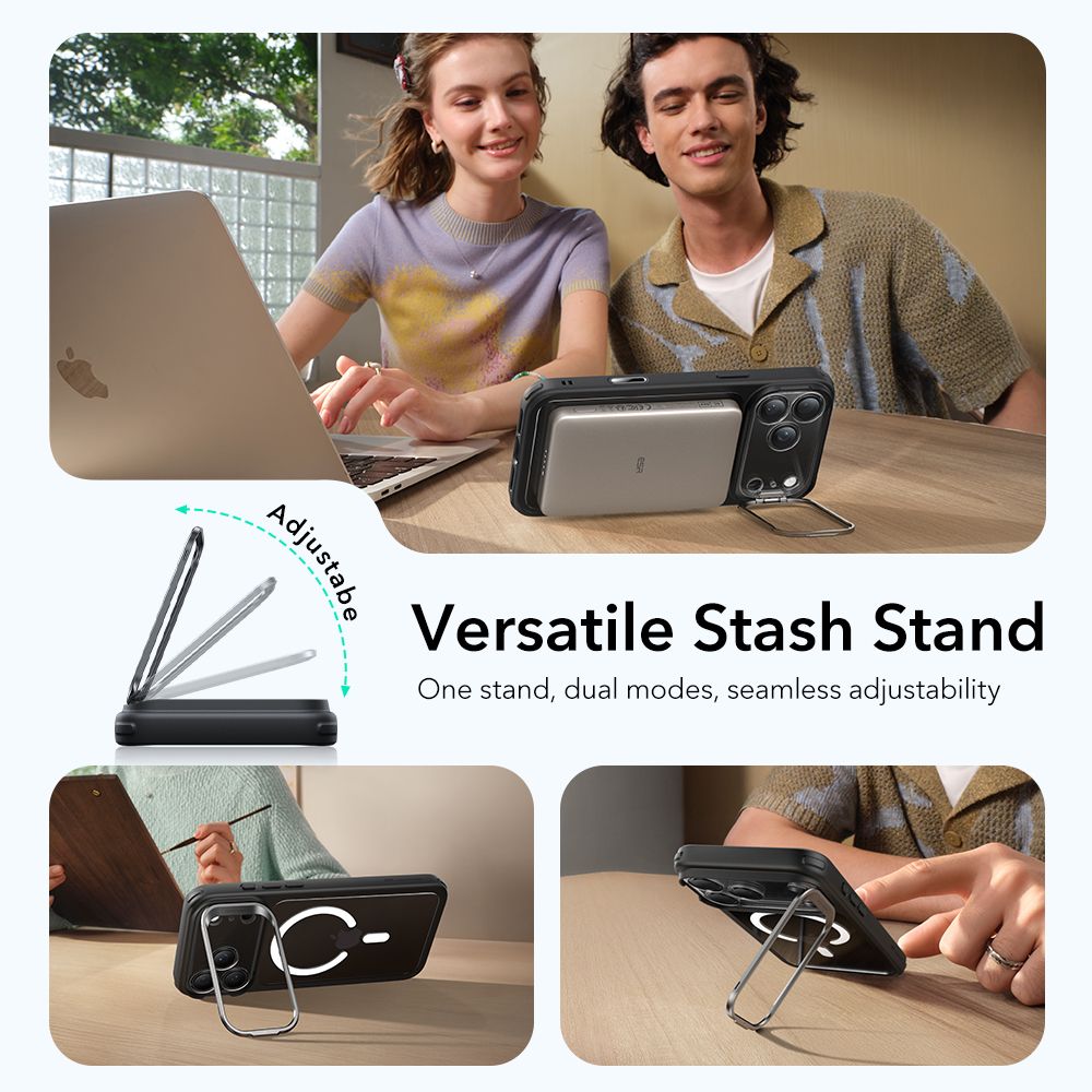 Classic Kickstand HaloLock MagSafe iPhone 17 Pro Max Schwarz/Durchsichtig