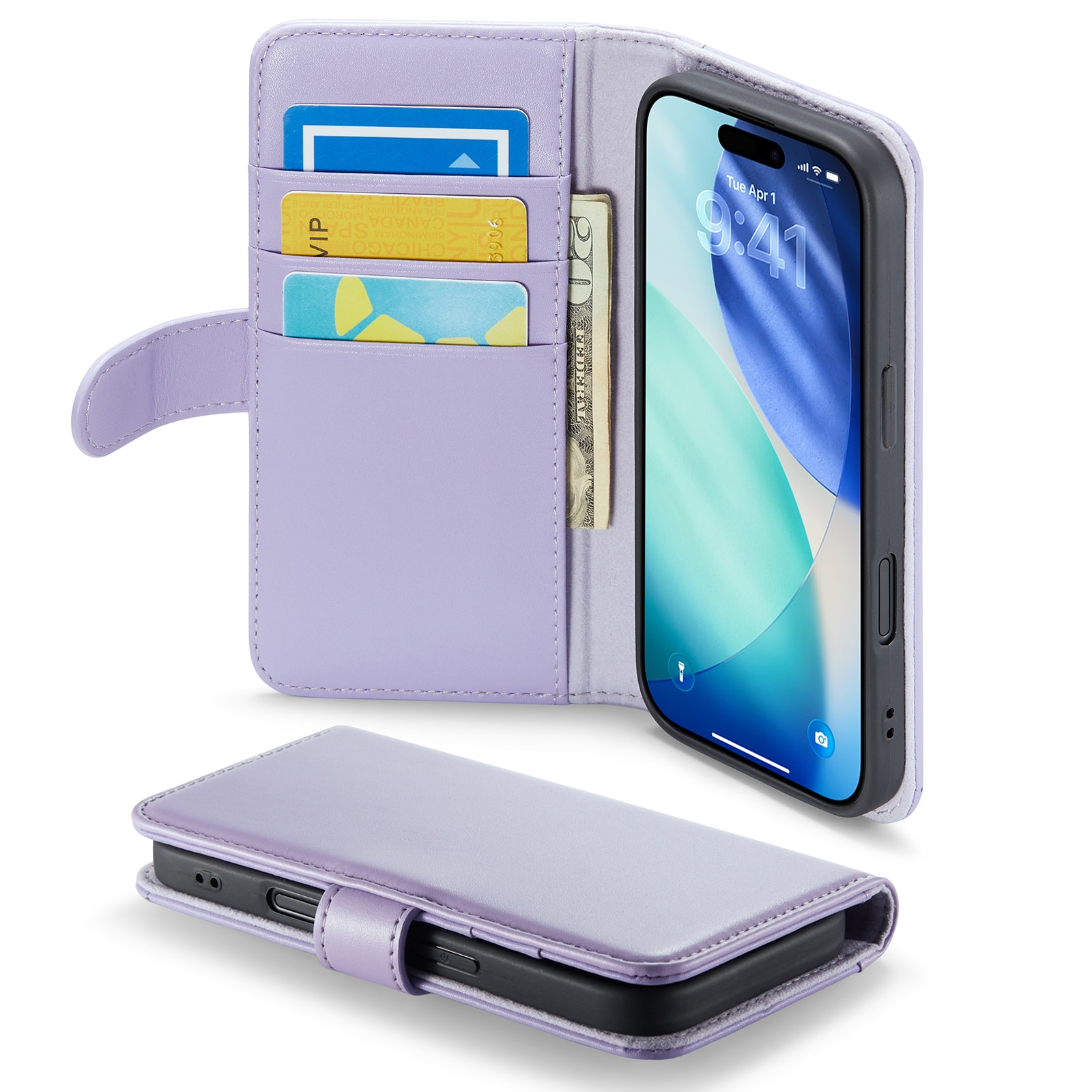 iPhone 17 Echtlederhülle Lila