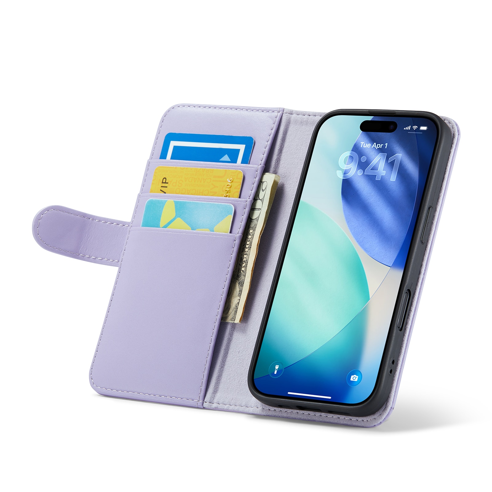 iPhone 17 Echtlederhülle Lila