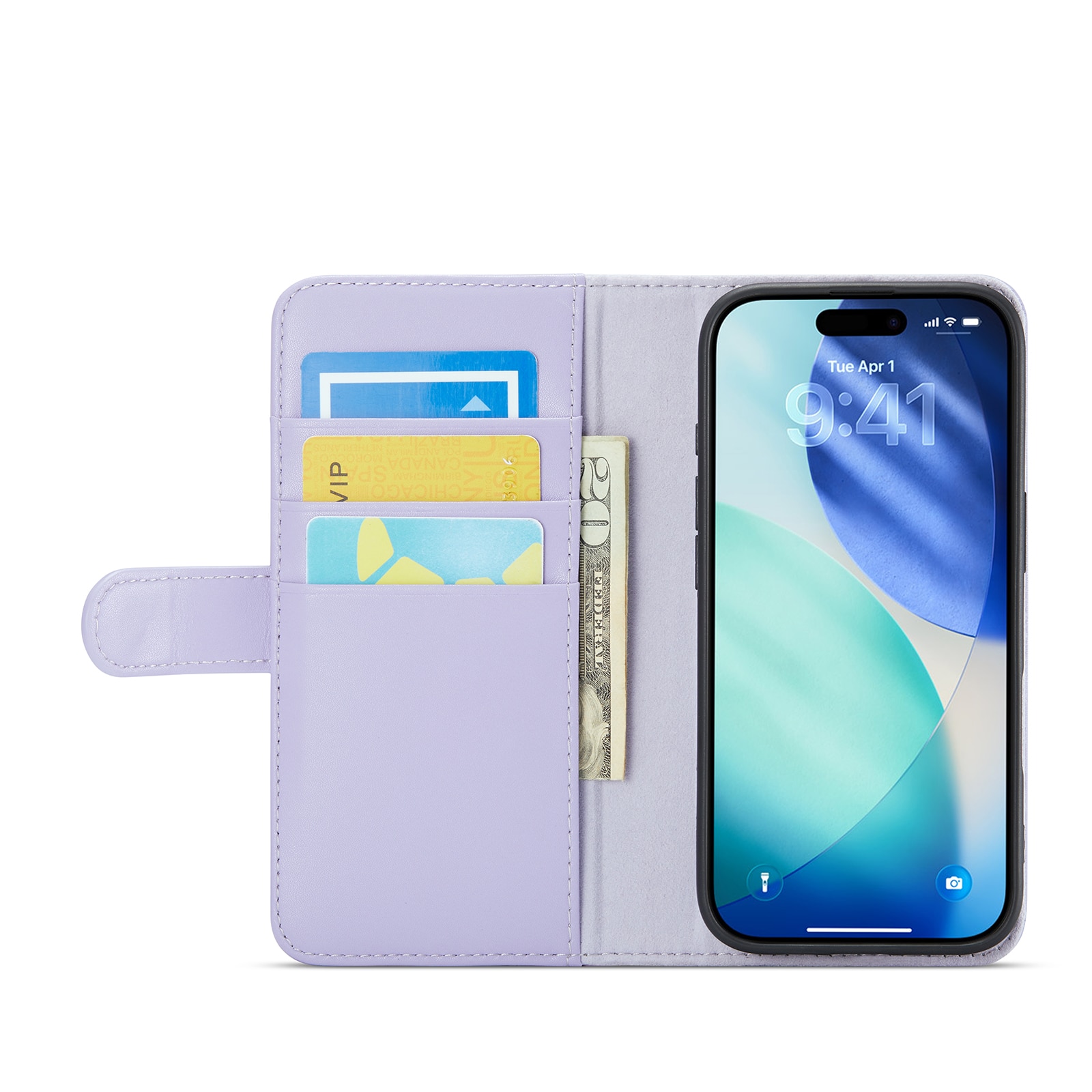 iPhone 17 Echtlederhülle Lila