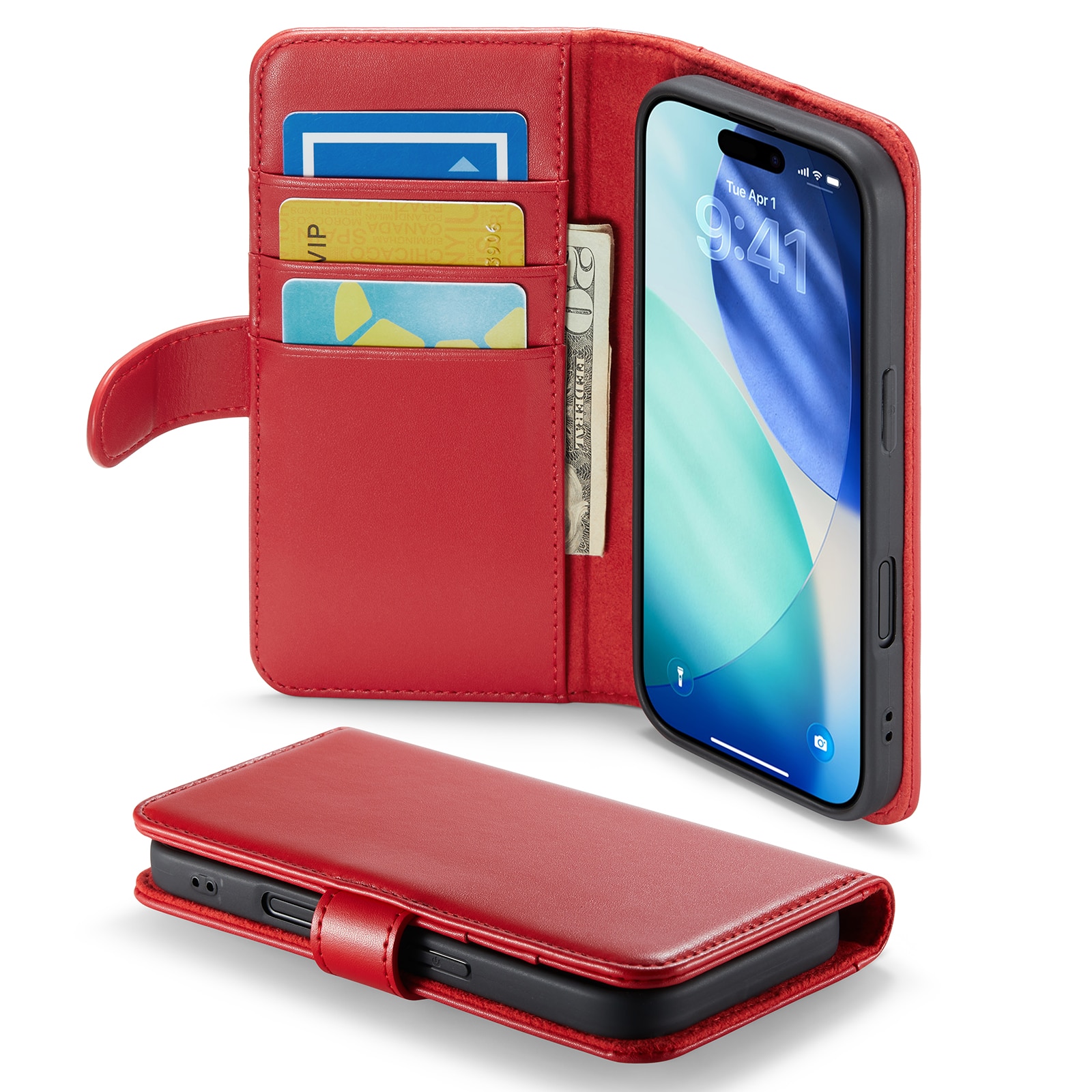 iPhone 17 Echtlederhülle Rot