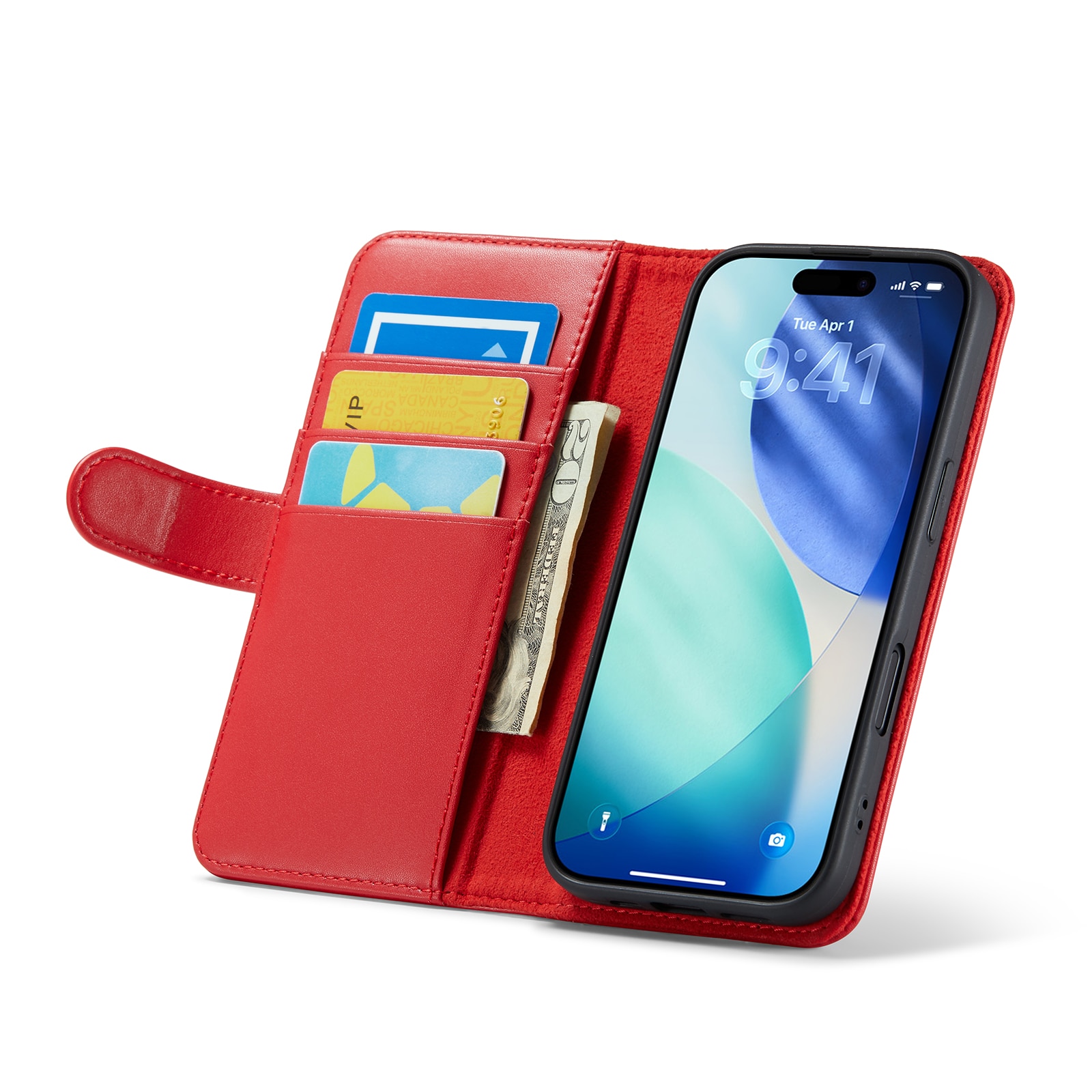 iPhone 17 Echtlederhülle Rot