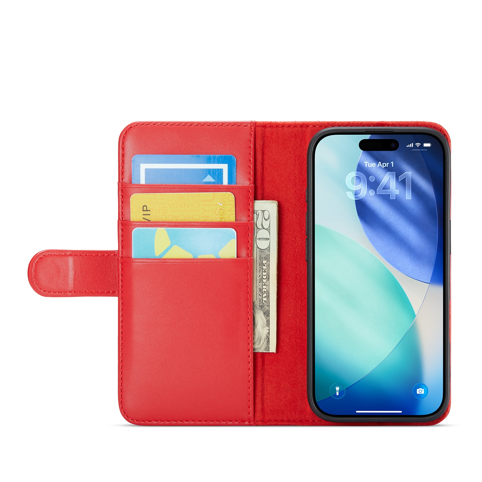 iPhone 17 Echtlederhülle Rot