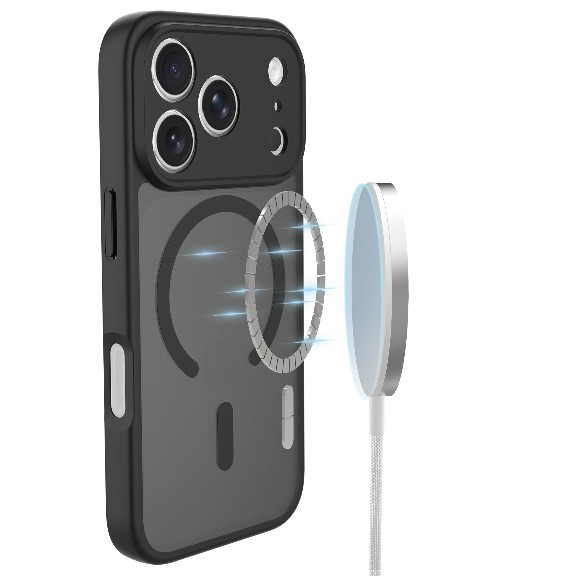 Magnetic Hybrid Hülle iPhone 17 Pro Max Frosted Black