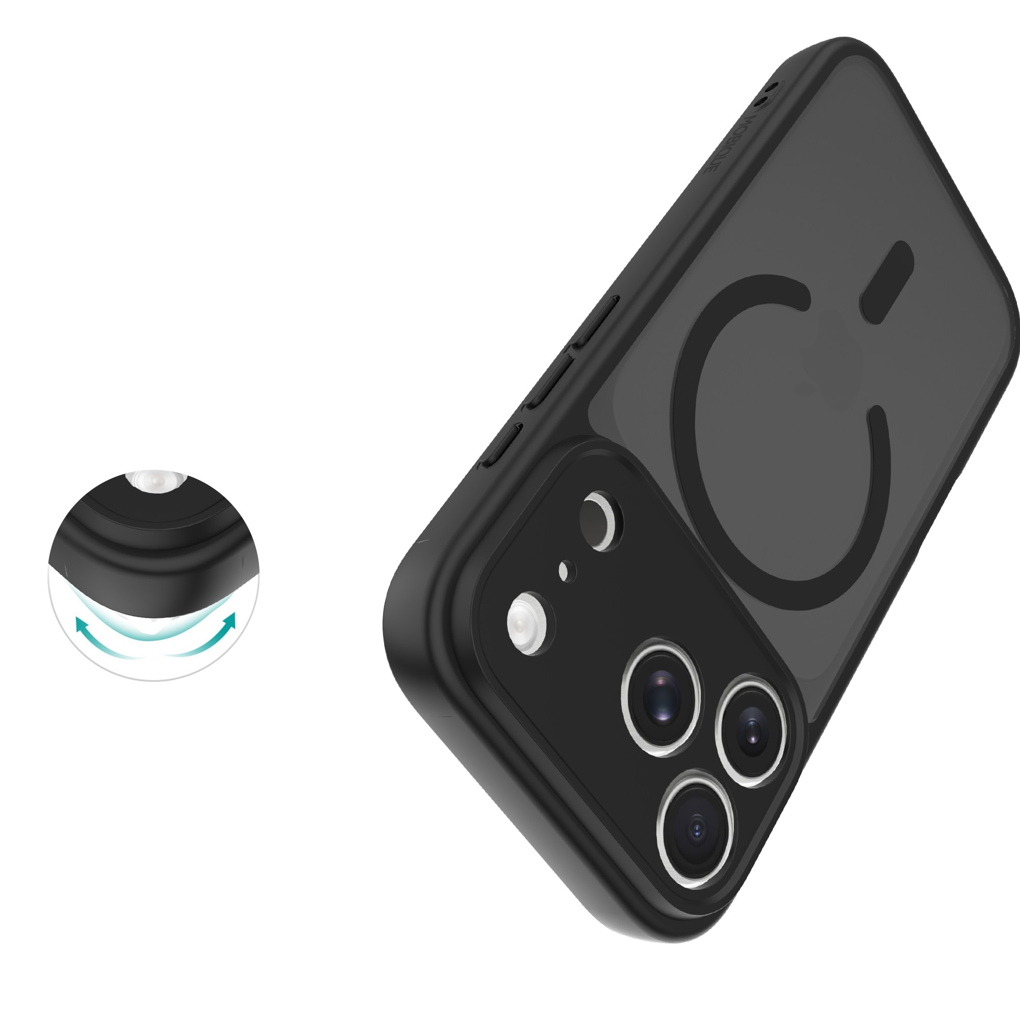 Magnetic Hybrid Hülle iPhone 17 Pro Max Frosted Black