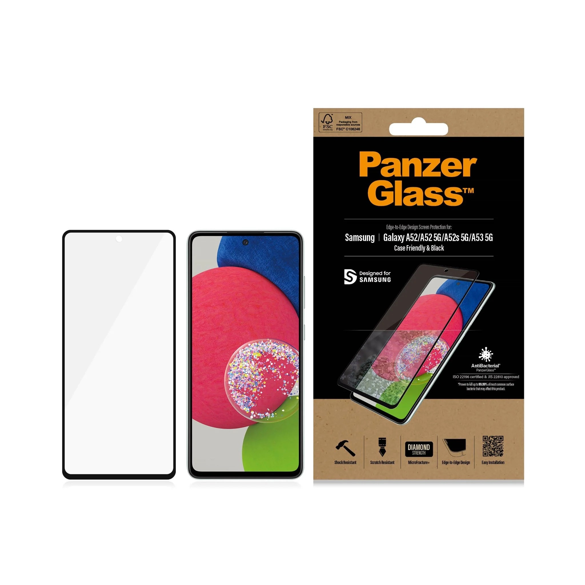 Samsung Galaxy A52/A52s/A53 Displayschutz Edge-to-Edge