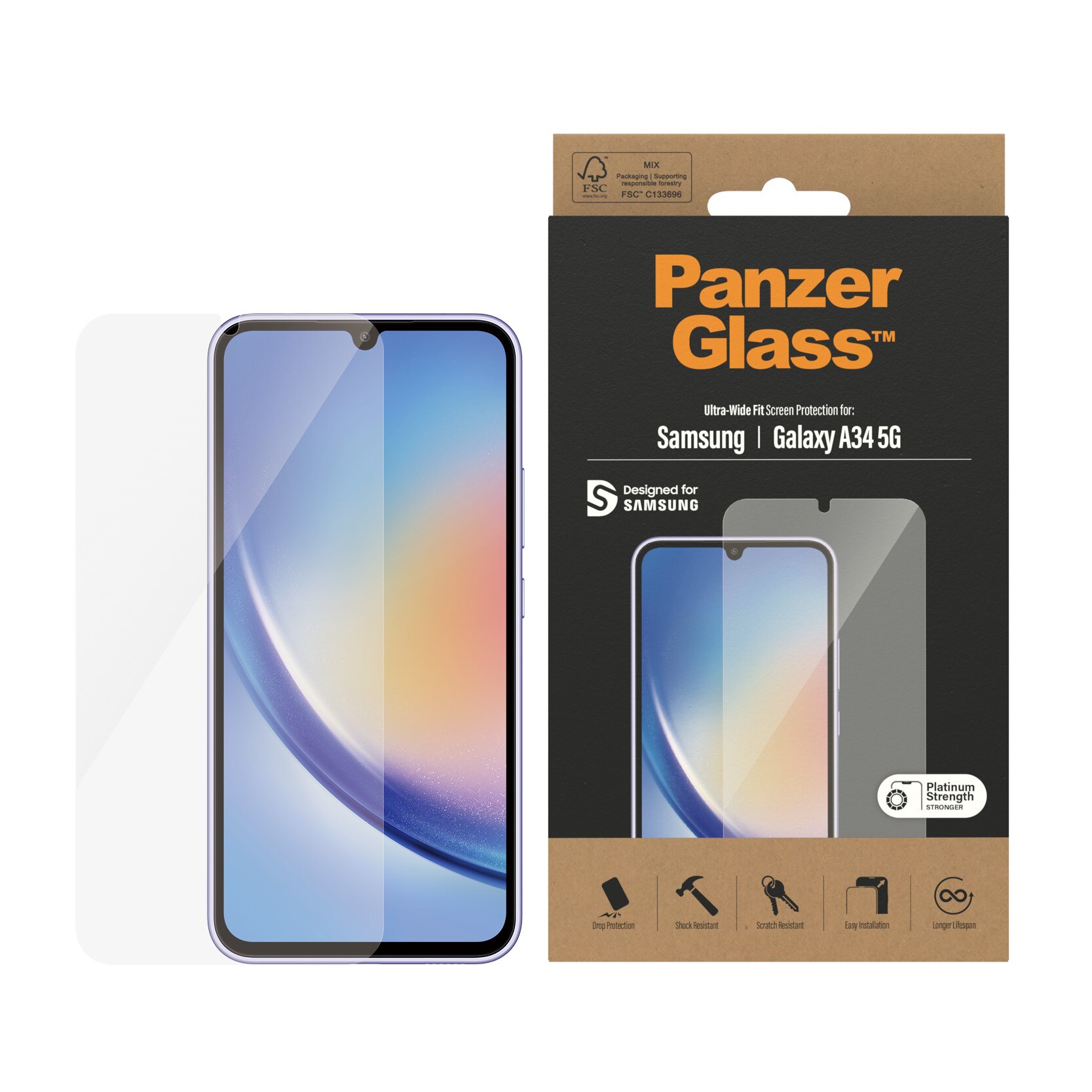 Samsung Galaxy A34 Displayschutz/Screen Protector Ultra Wide Fit