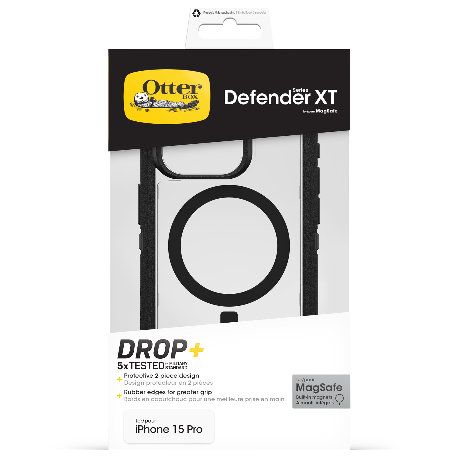 Defender XT Hülle iPhone 15 Pro Clear/Black