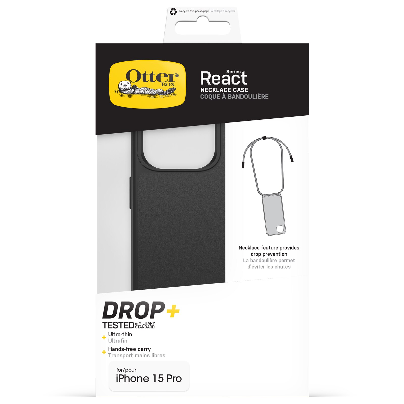 React Necklace MagSafe Hülle iPhone 15 Pro schwarz
