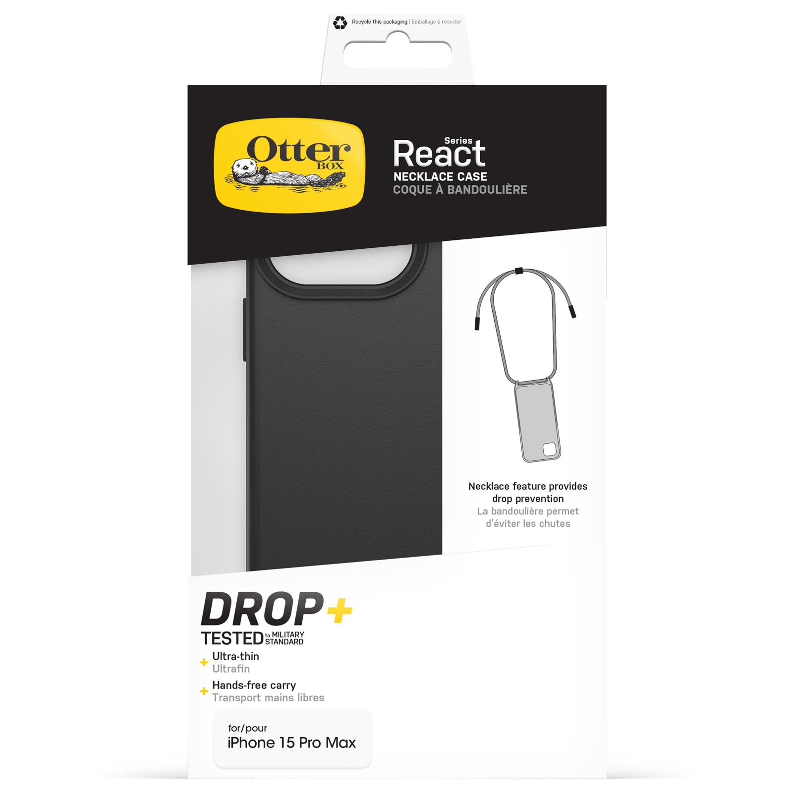 React Necklace MagSafe Hülle iPhone 15 Pro Max schwarz
