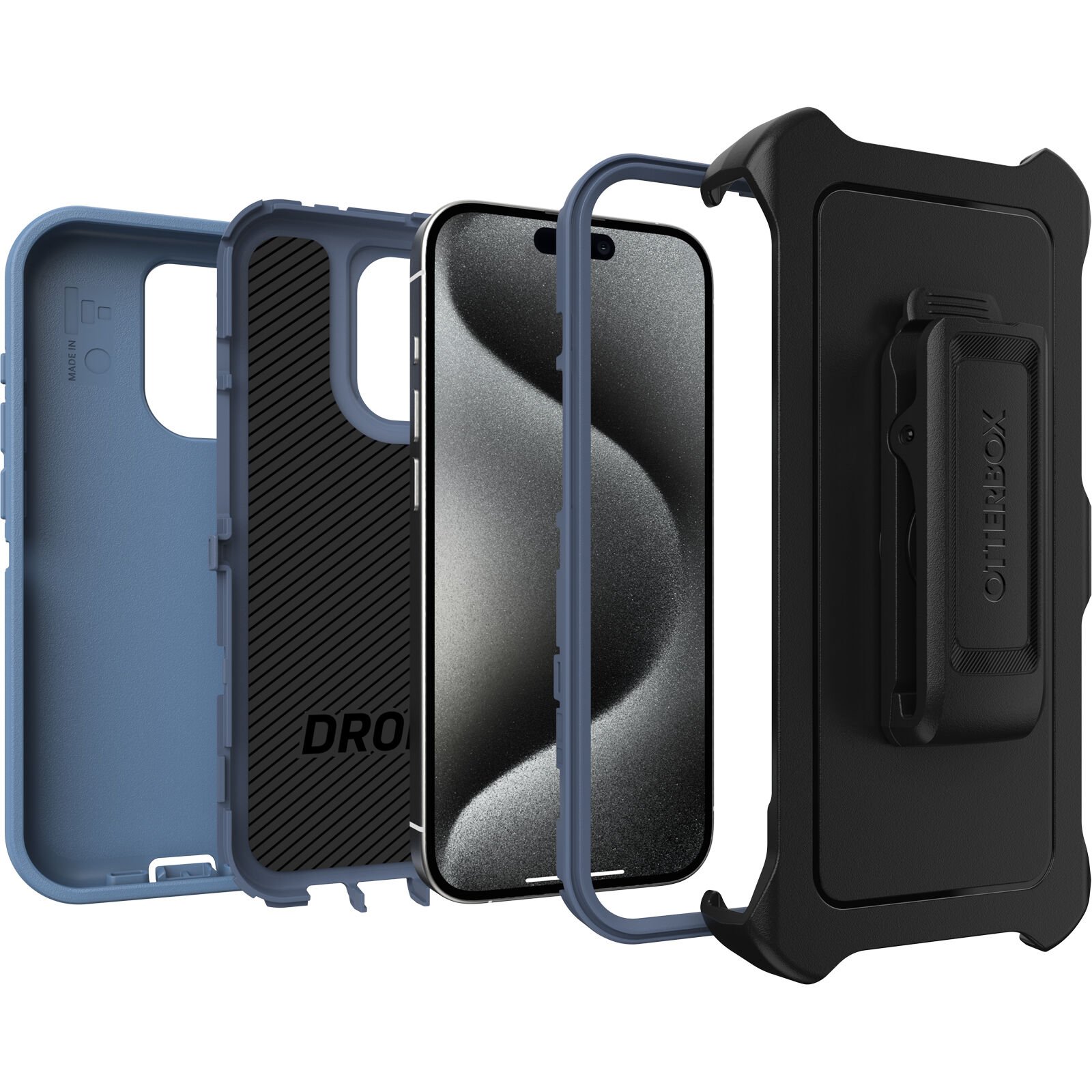Defender Hülle iPhone 15 Pro Blau