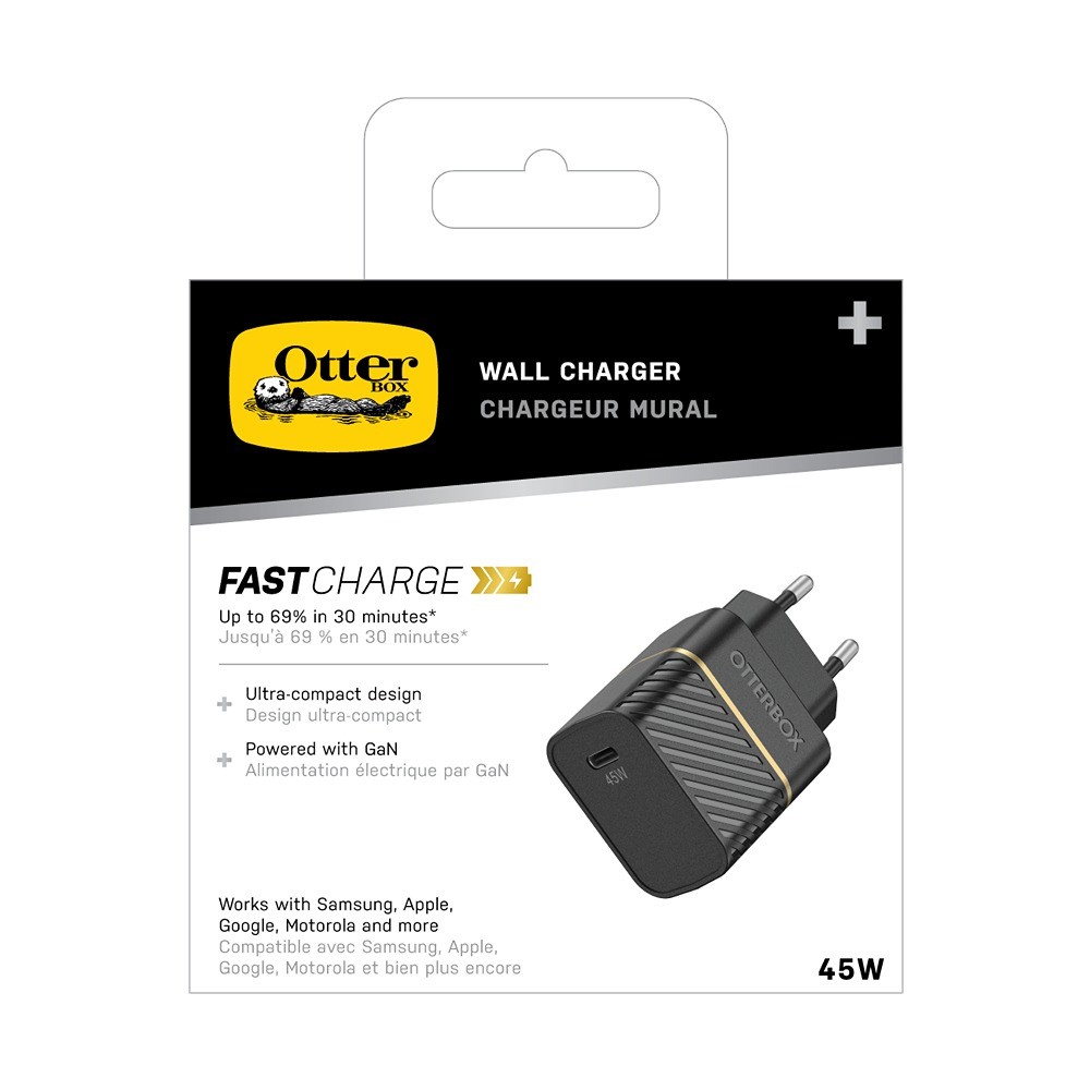 Wand-Ladegerät 45W USB-C GaN PD Schwarz