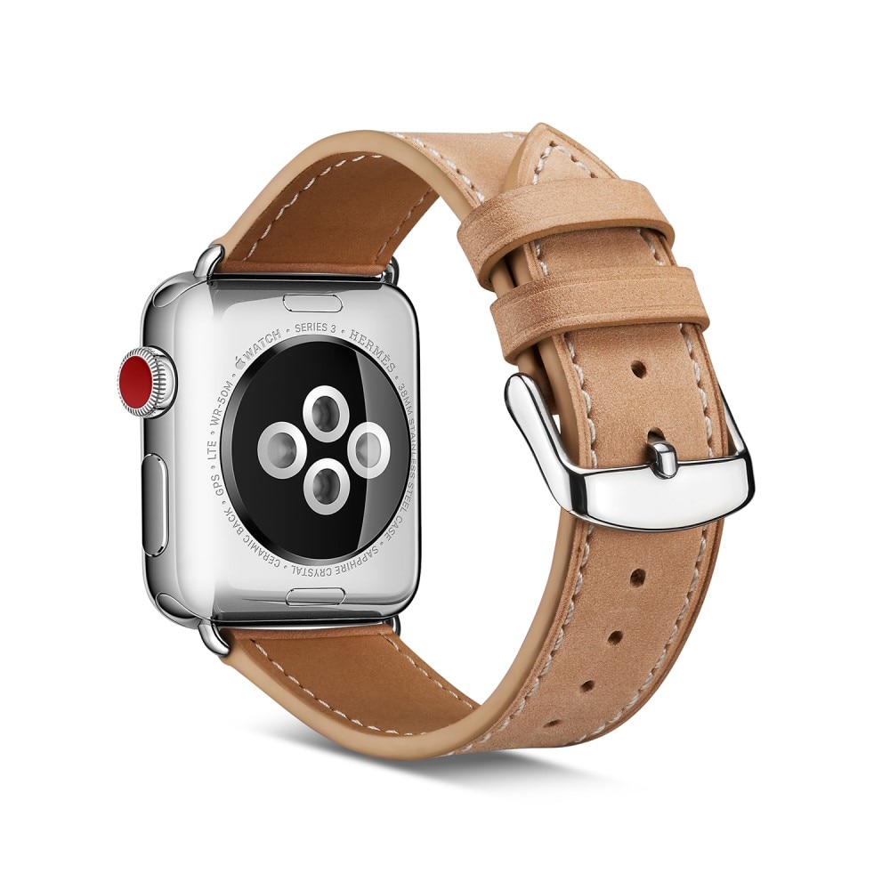 Apple Watch 41mm Series 9 Lederarmband khaki