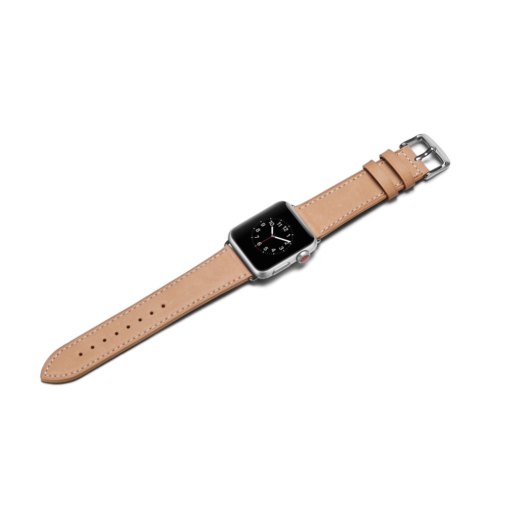 Apple Watch 41mm Series 9 Lederarmband khaki
