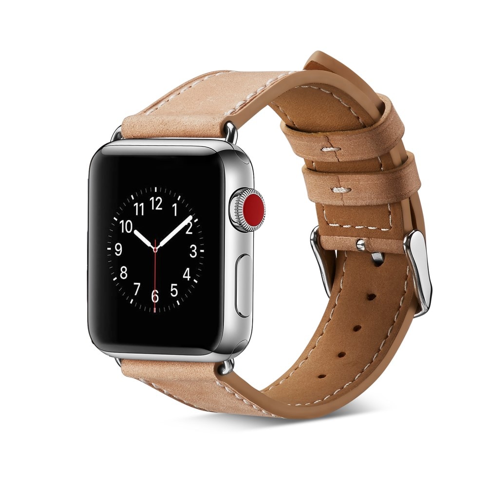 Apple Watch 41mm Series 9 Lederarmband khaki