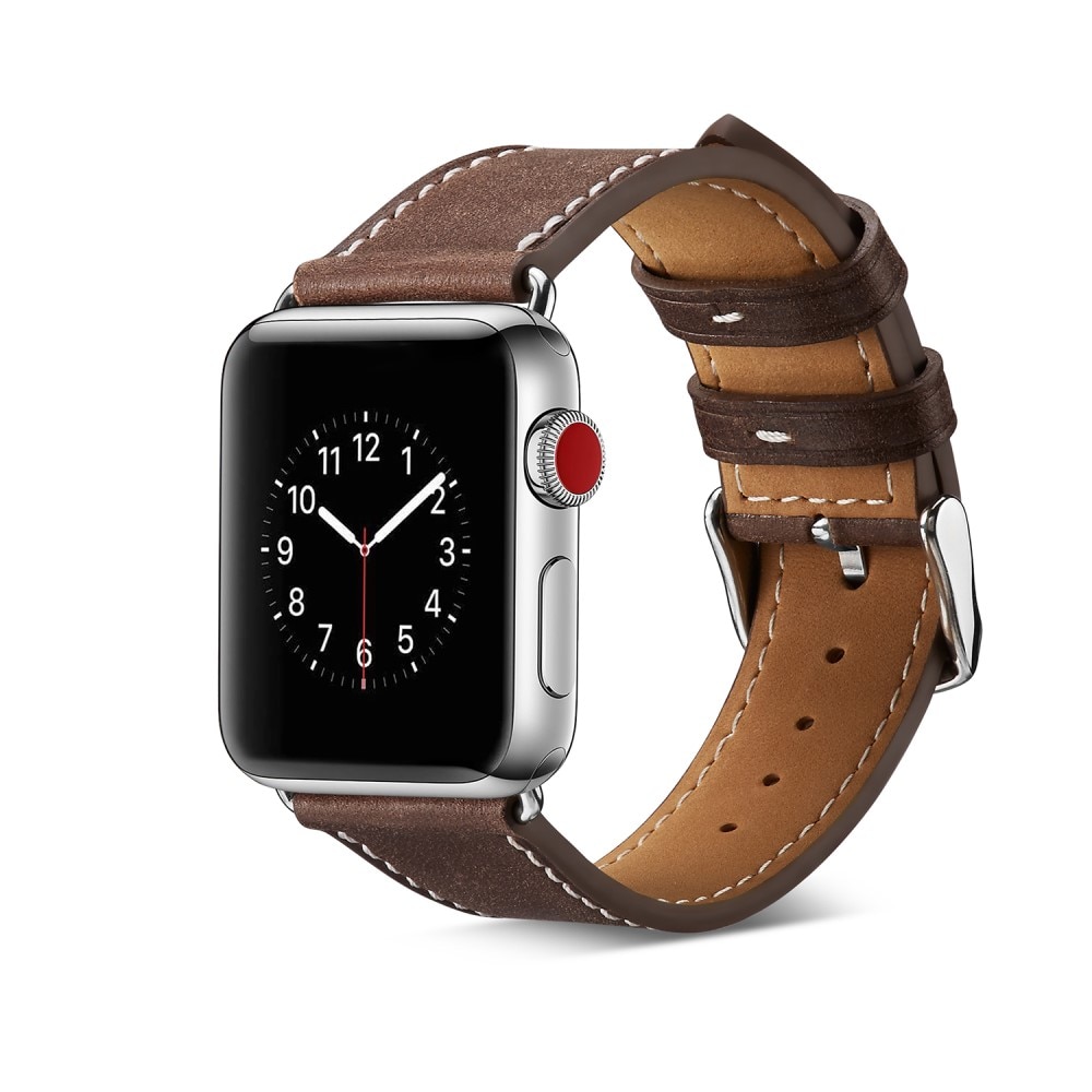 Apple Watch 42/44/45/49 mm Lederarmband braun