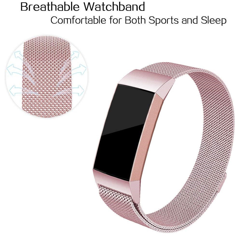 Fitbit Charge 3/4 Milanaise-Armband, rosagold