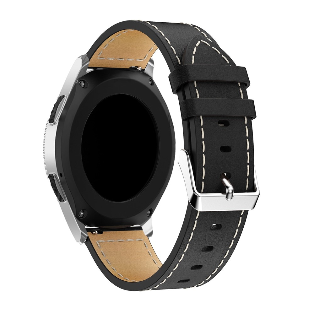 Universal 22mm Lederarmband schwarz