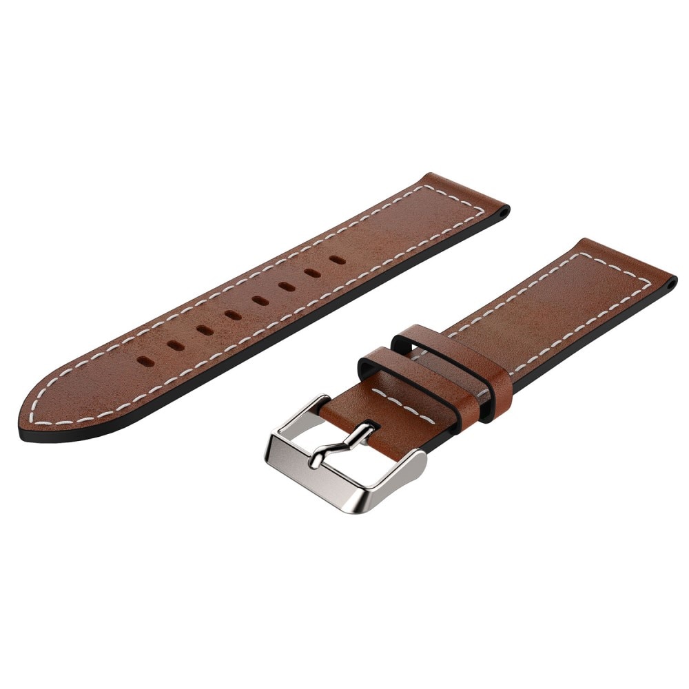 Universal 20mm  Lederarmband cognac/silber