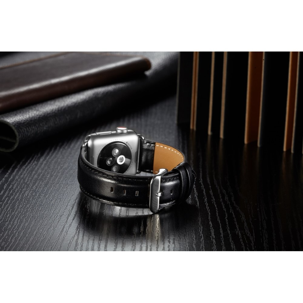 Apple Watch Ultra 49mm Premium Leather Armband Black