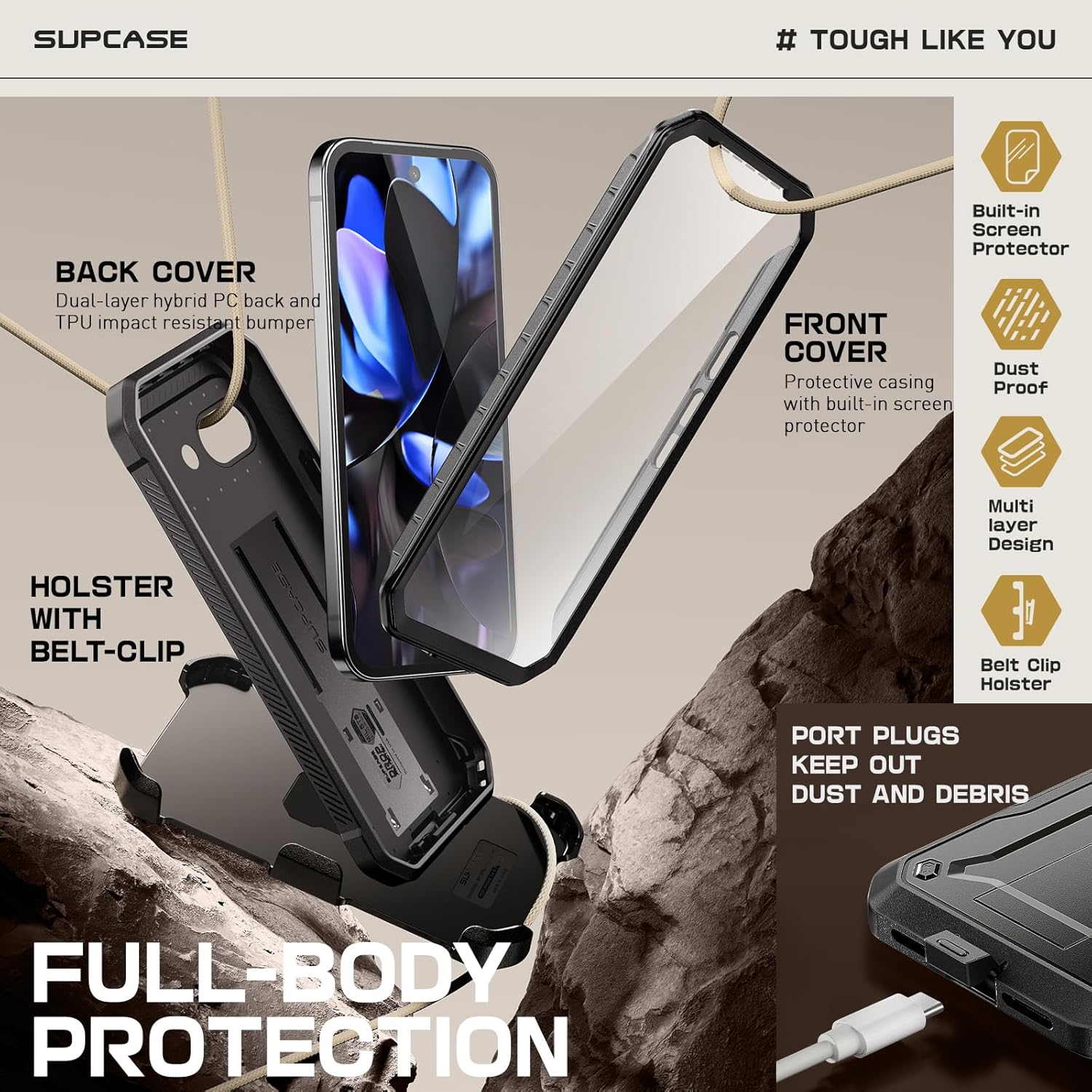 Unicorn Beetle Pro Case Google Pixel 9a schwarz