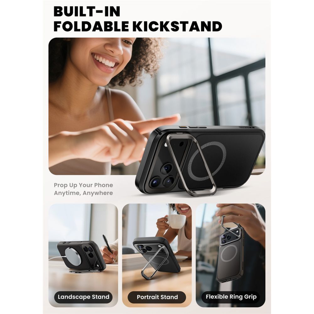Ares Flip MagSafe Hülle iPhone 17 Pro schwarz