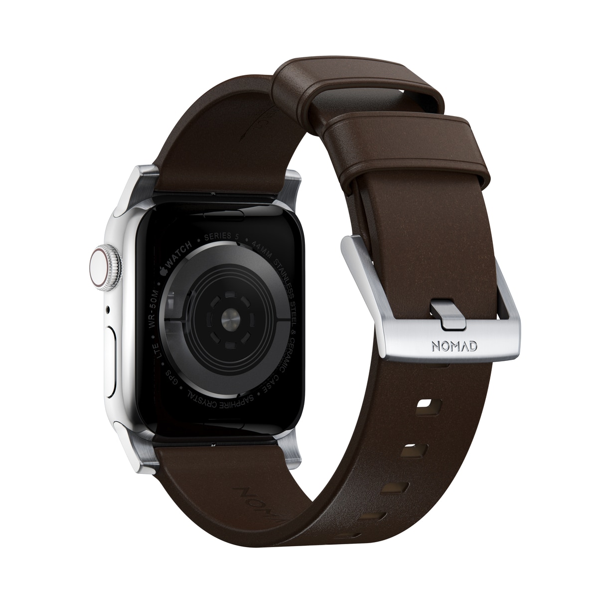 Apple Watch 40mm Modern Band Horween Leather Rustic Brown (Silver Hardware)