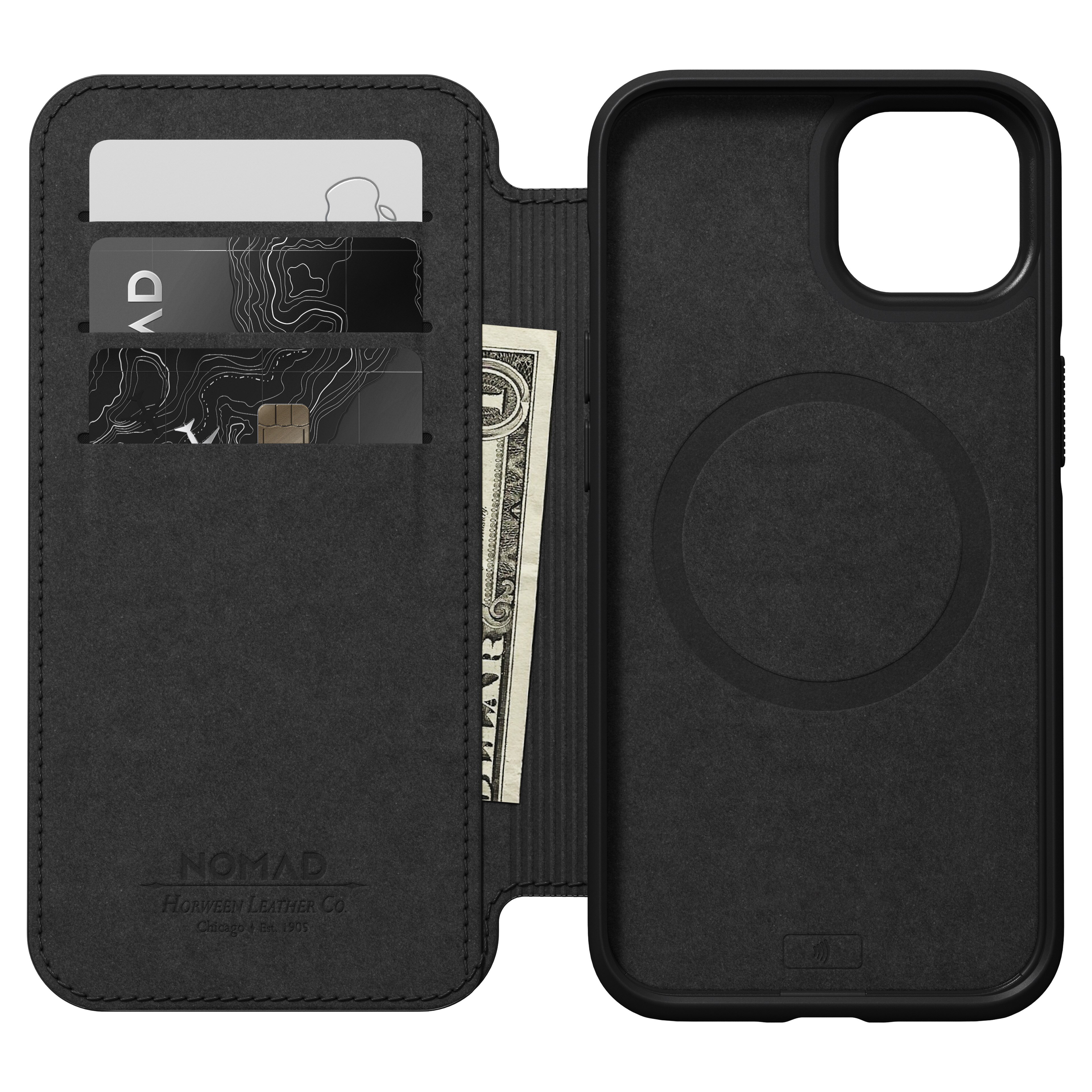 iPhone 13 Modern Horween Leather Folio Black