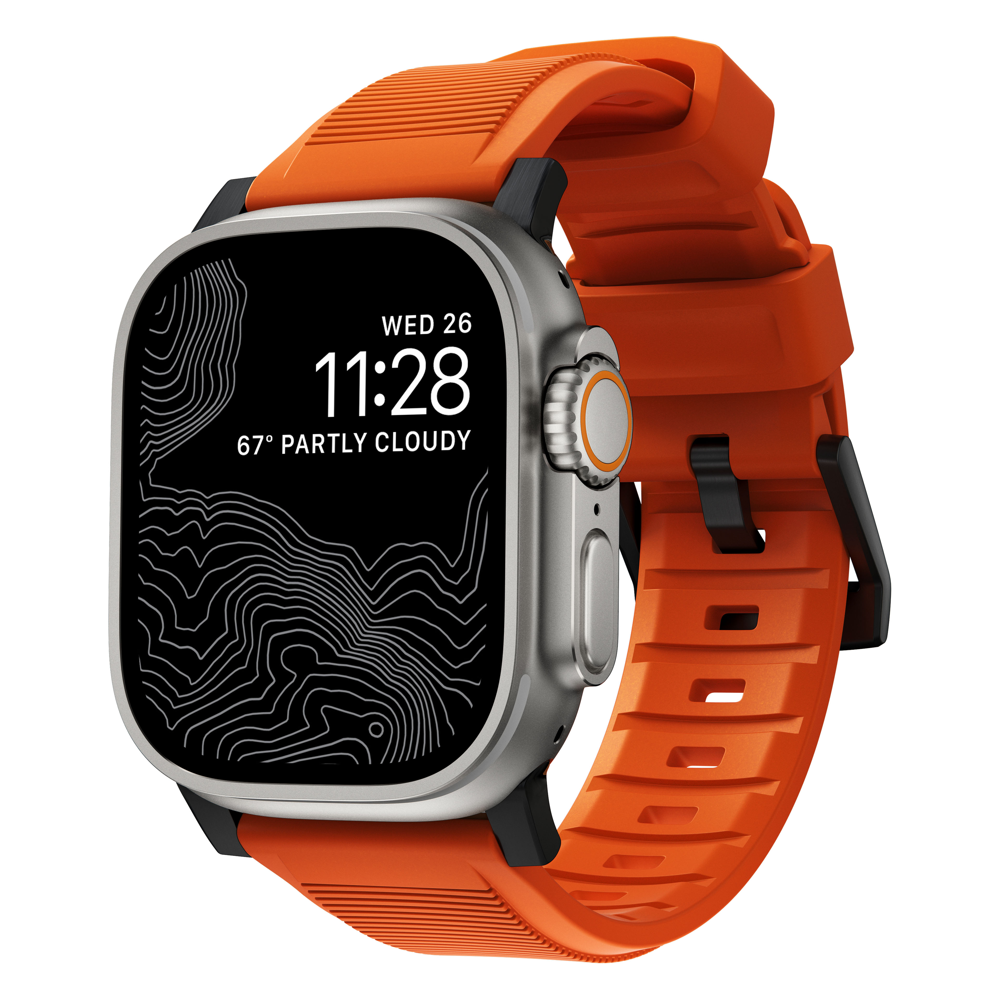 Apple Watch 42/44/45/49mm Rugged Band Ultra Orange (Black Hardware)