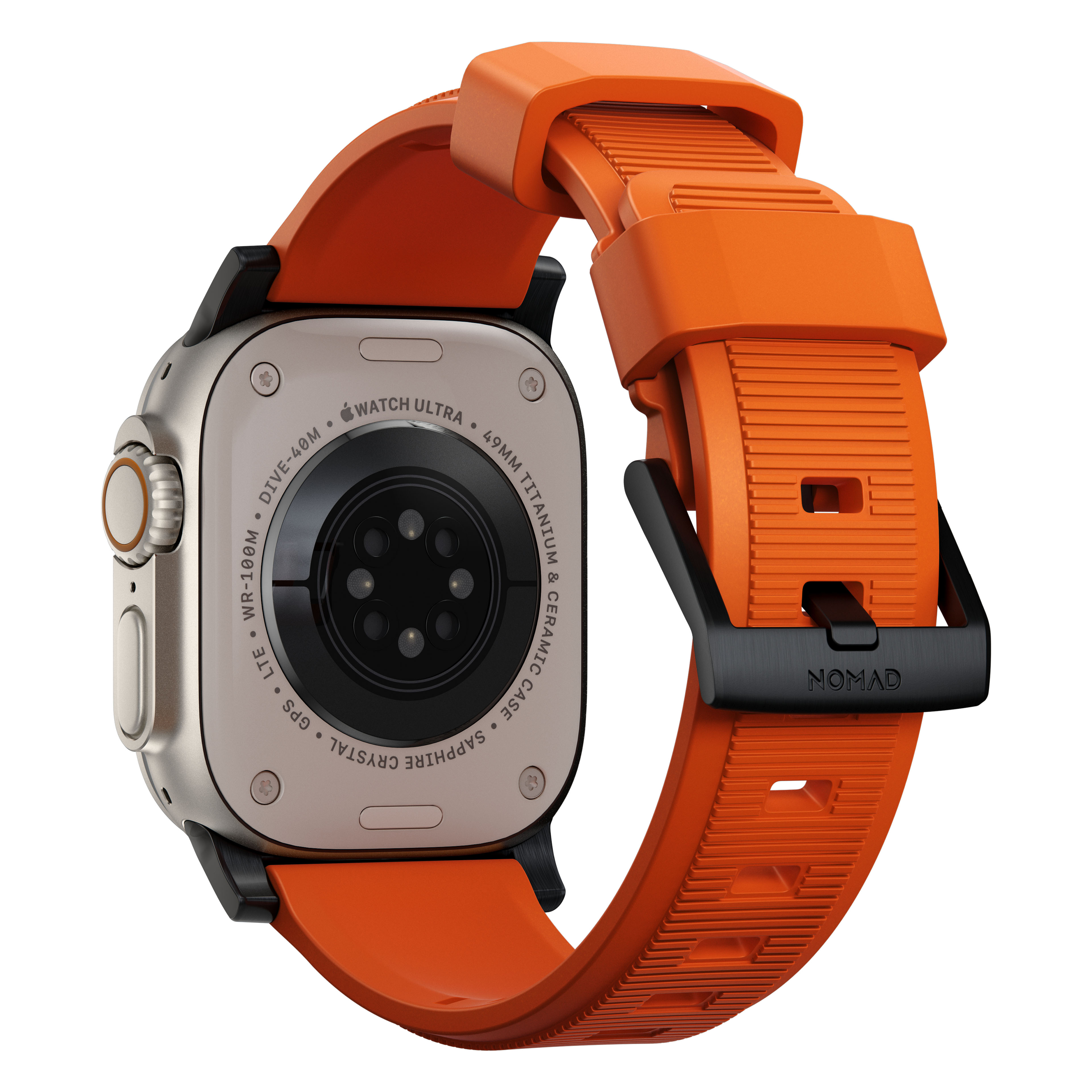 Apple Watch Ultra 2 49mm Rugged Band Ultra Orange (Black Hardware)