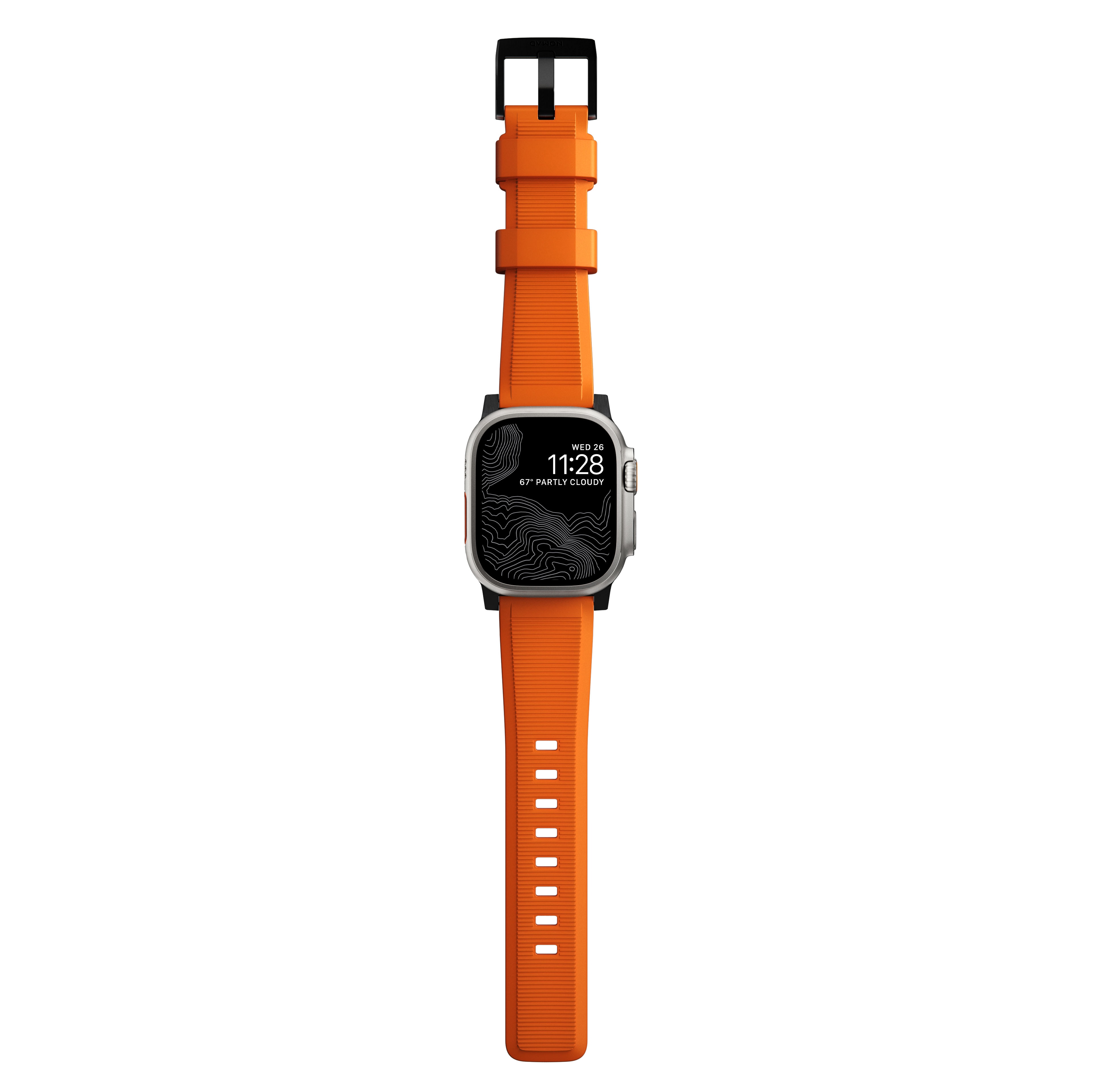 Apple Watch 45mm Series 8 Rugged Band Ultra Orange (Black Hardware)