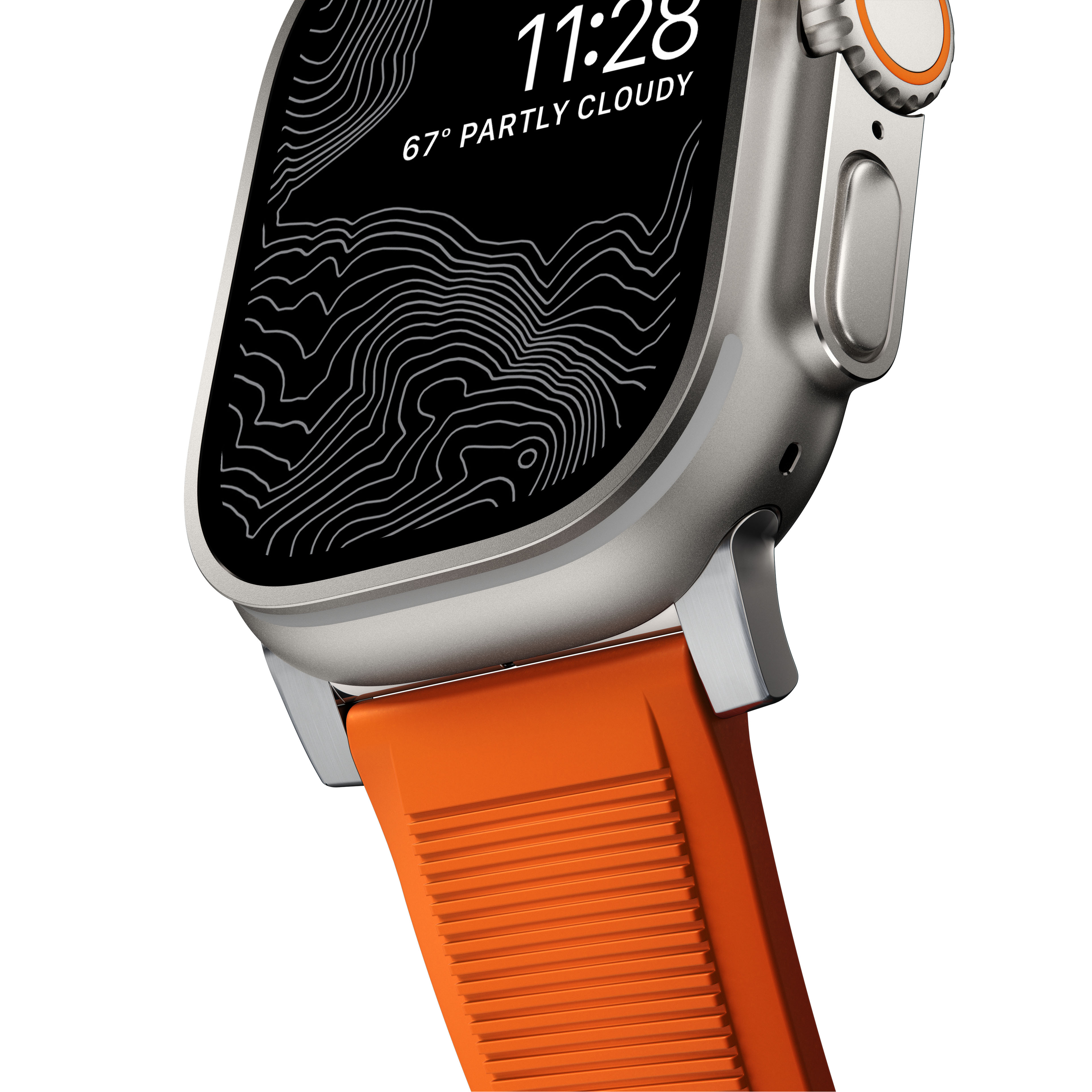 Apple Watch 42mm Rugged Band Ultra Orange (Silver Hardware)
