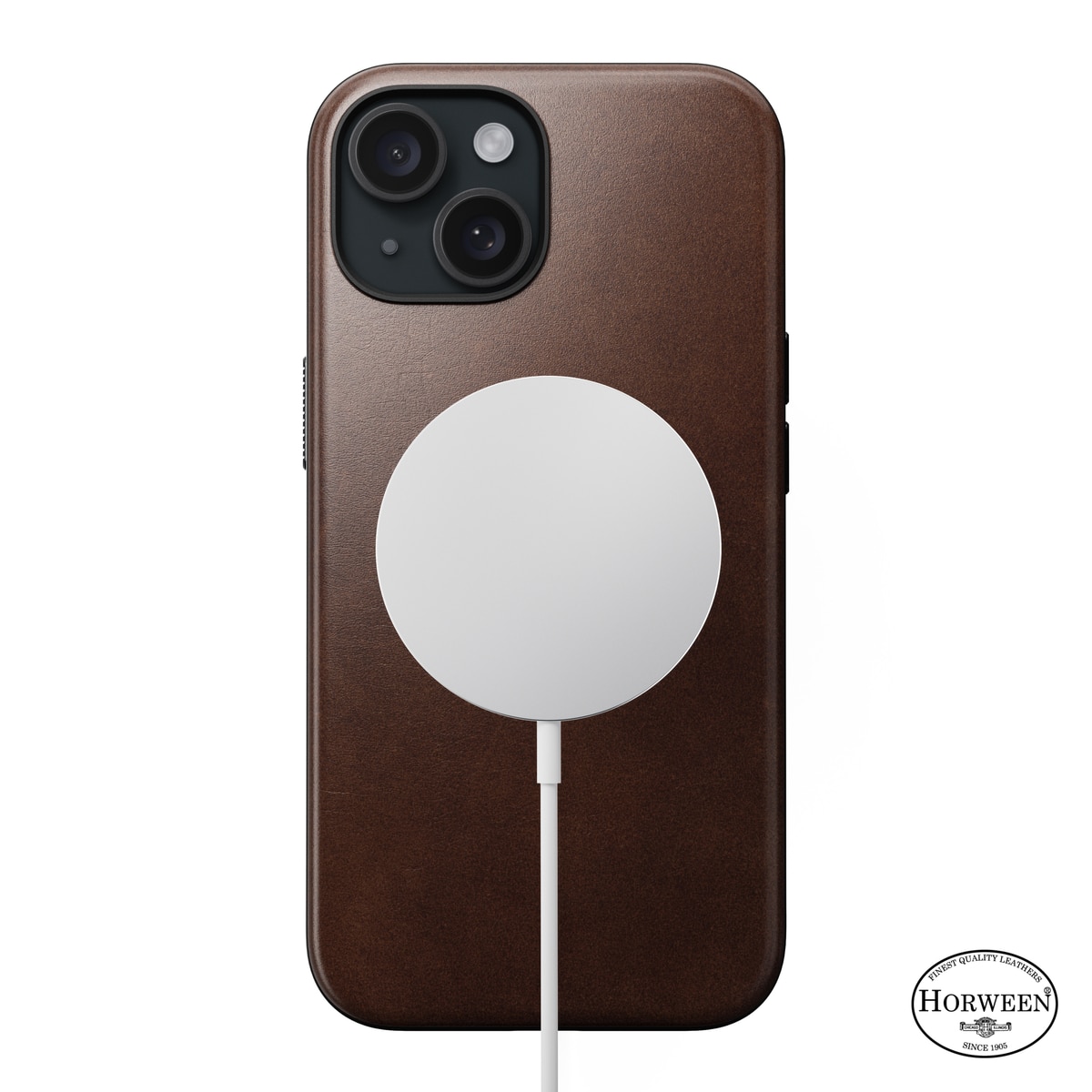 iPhone 15 Modern Case Horween Leather MagSafe Rustic Brown