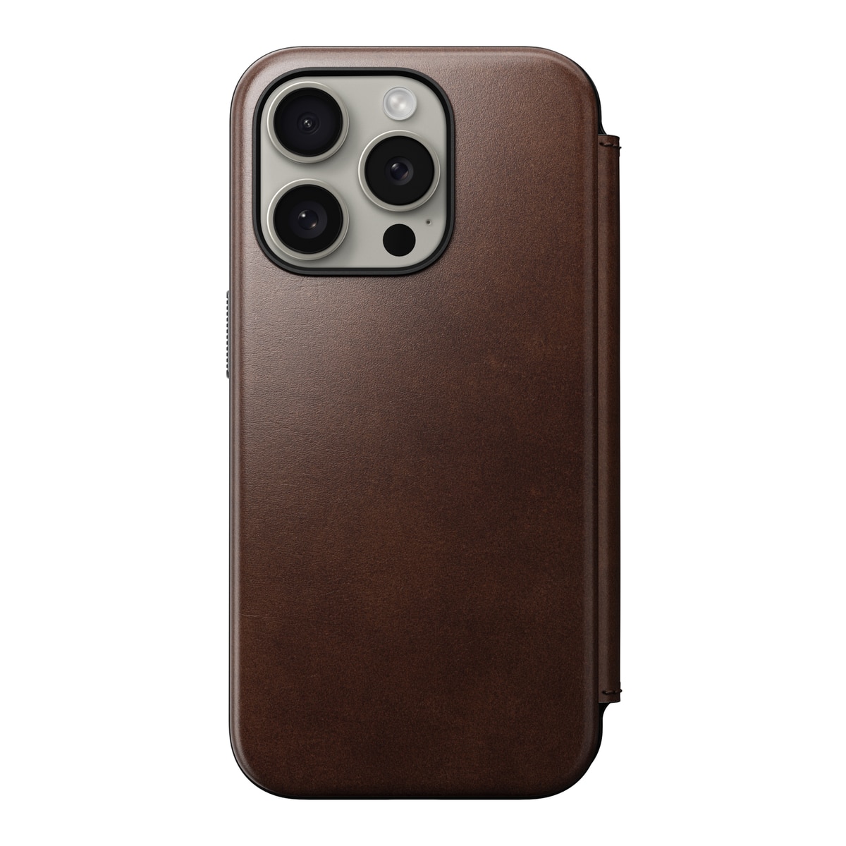 iPhone 15 Pro Modern Horween Leather Folio MagSafe Rustic Brown